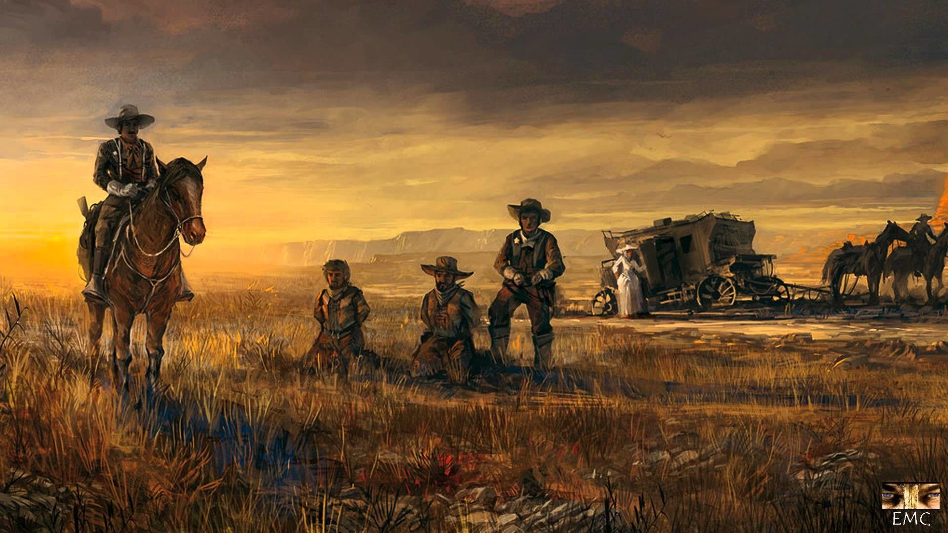 Cowboy a cavallo tramonto western, 1920x1080 1080p, PC