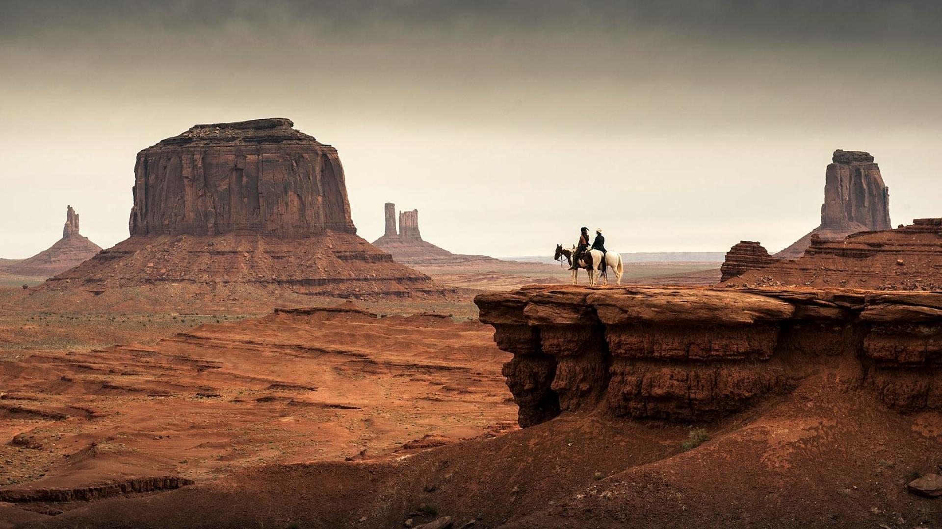 Cowboy a cavallo canyon deserto, 1920x1080 Full HD, Laptop