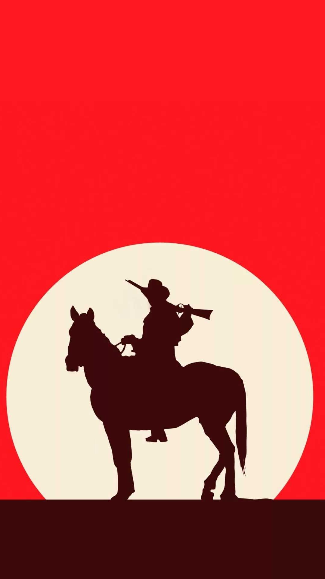 Cowboy a cavallo silhouette, 1080x1920 Verticale, Mobile