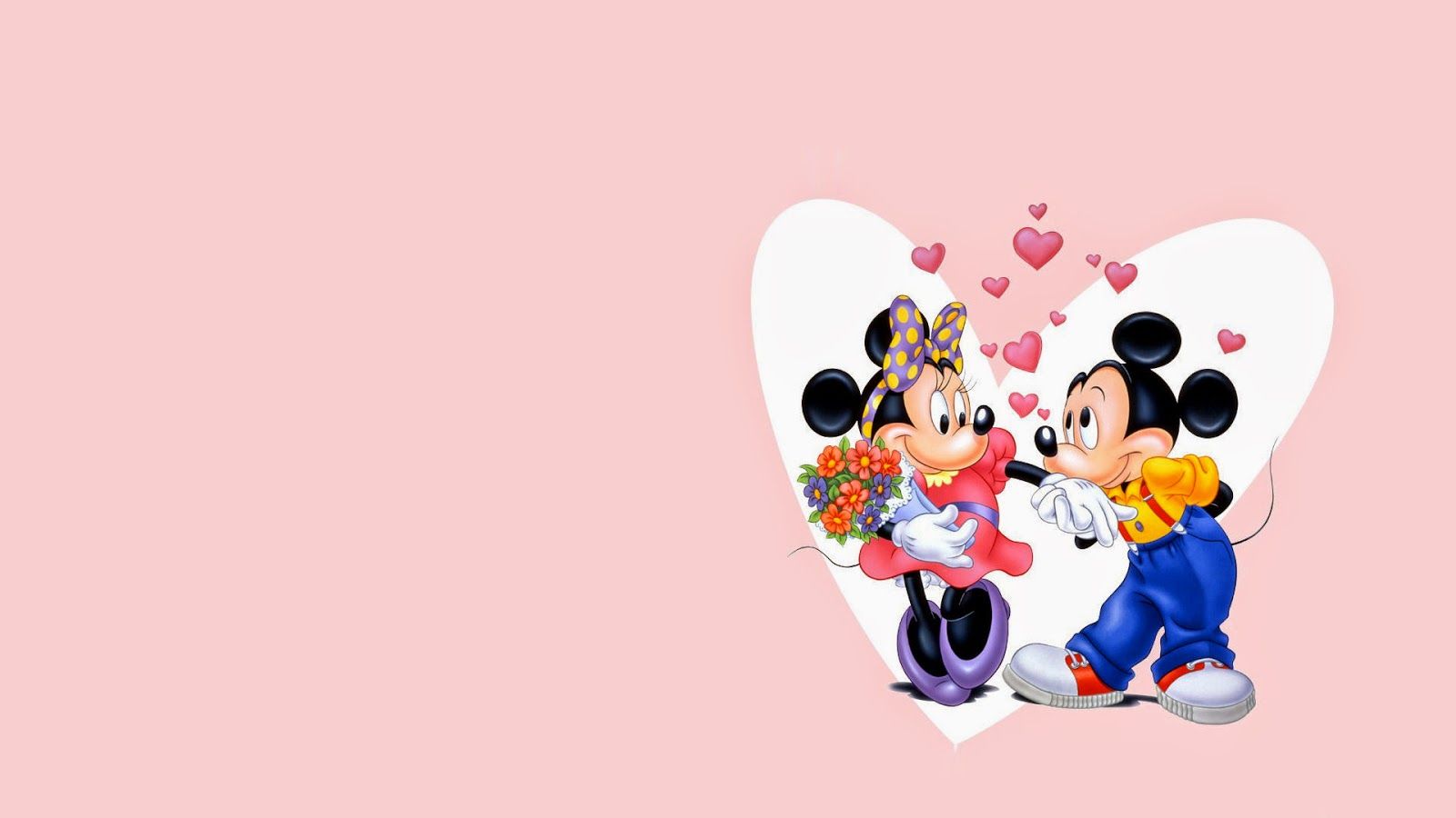 Topolino e Minnie cuore rosa, Minnie Mouse, 1600x900 HD Ready, PC