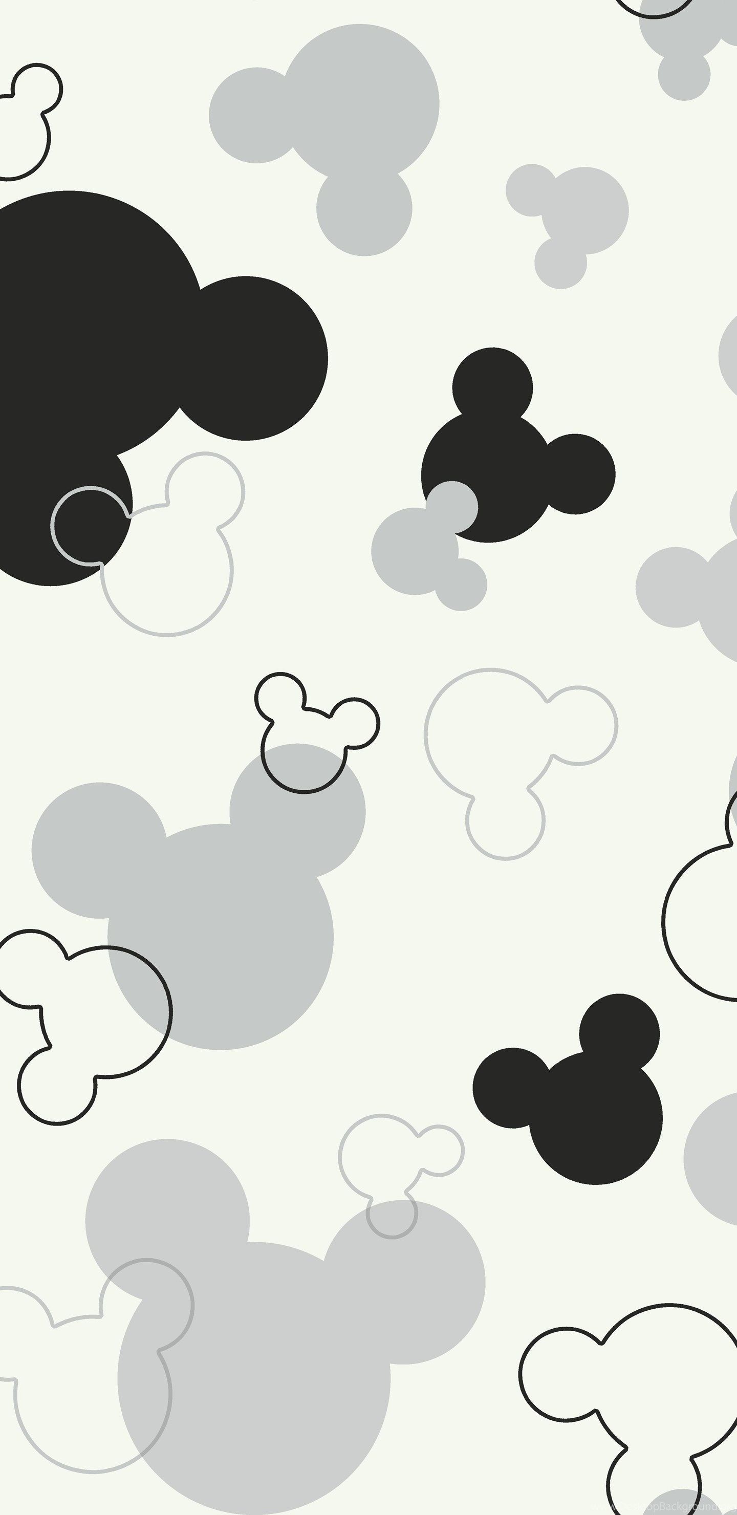 Sagome teste Topolino bianco, Mickey Mouse, 1440x2960 Full HD Verticale, iPhone