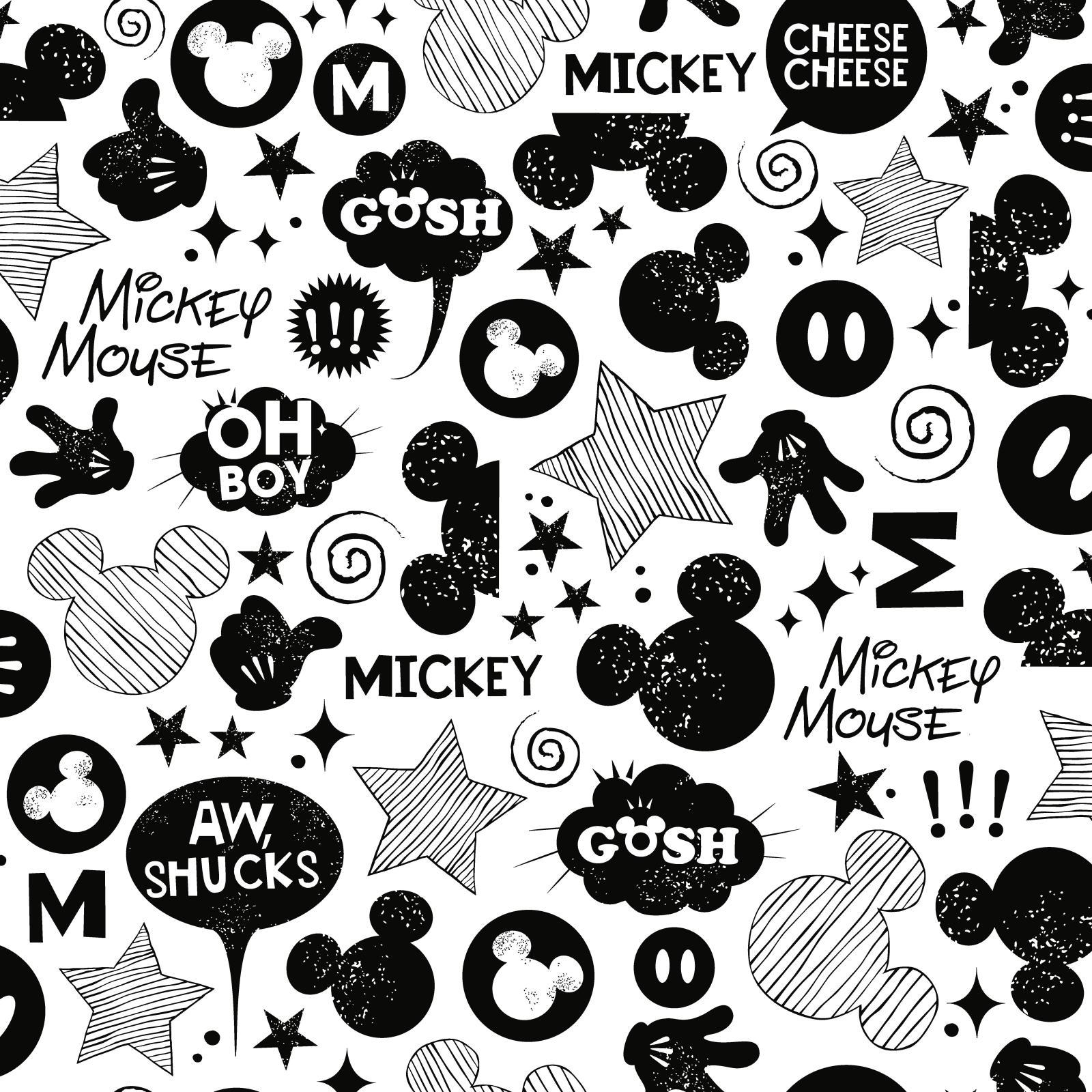 Mickey Mouse pattern bianco nero, 1600x1600 900p, Desktop