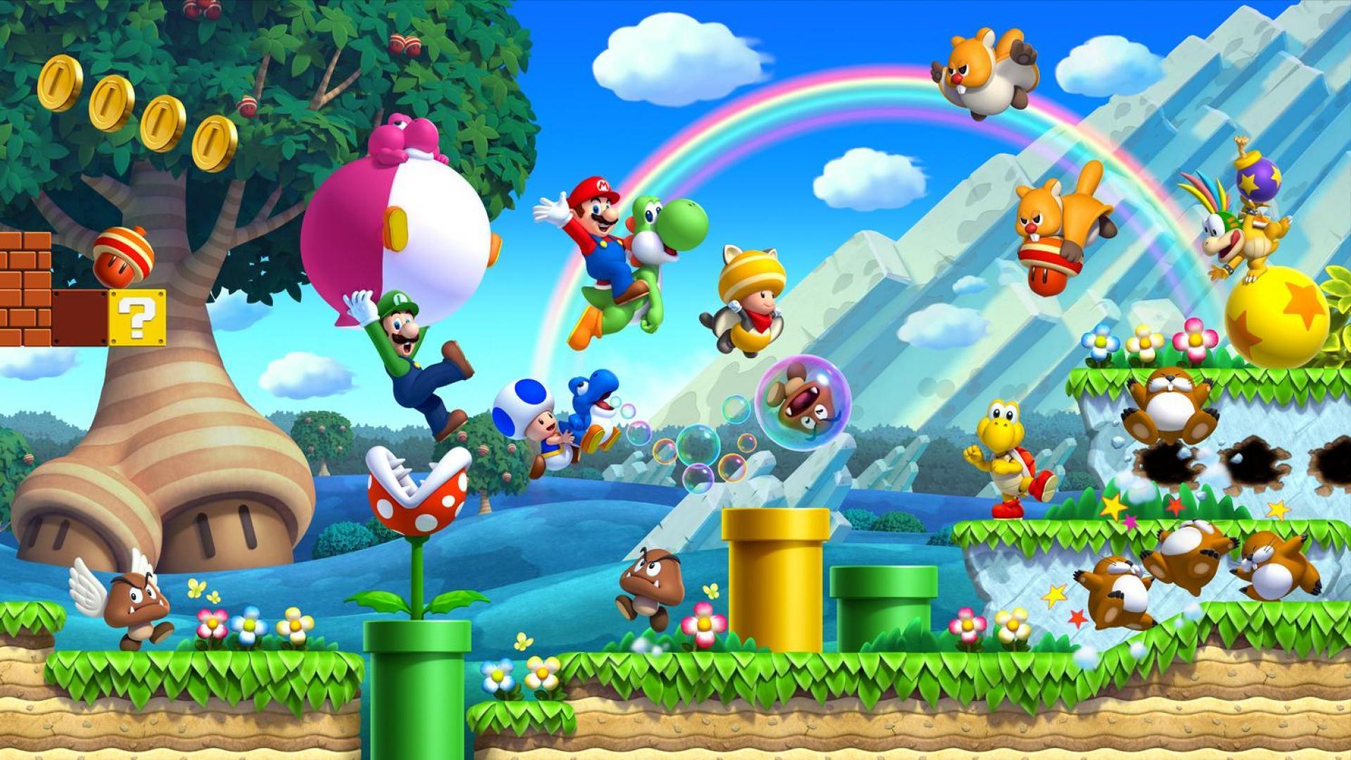 Super Mario Bros personaggi colorati, idraulico, 1920x1080 1080p, PC