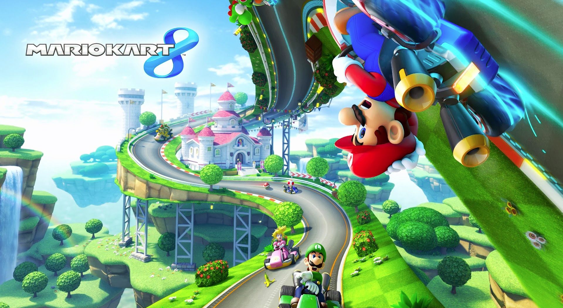Mario Kart 8 personaggi Nintendo, console giapponese, 1920x1053 Full HD 1080p, PC
