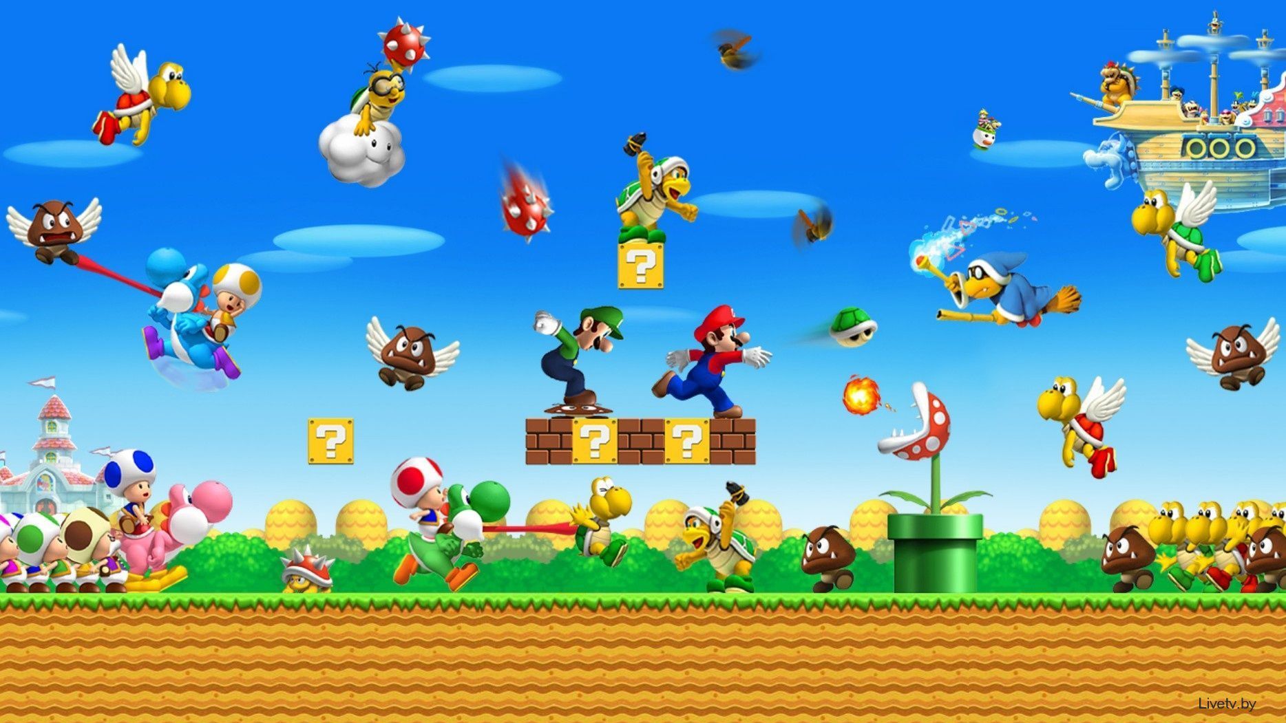 New Super Mario Bros U personaggi, Nintendo, 1868x1051 HD Ready, Desktop