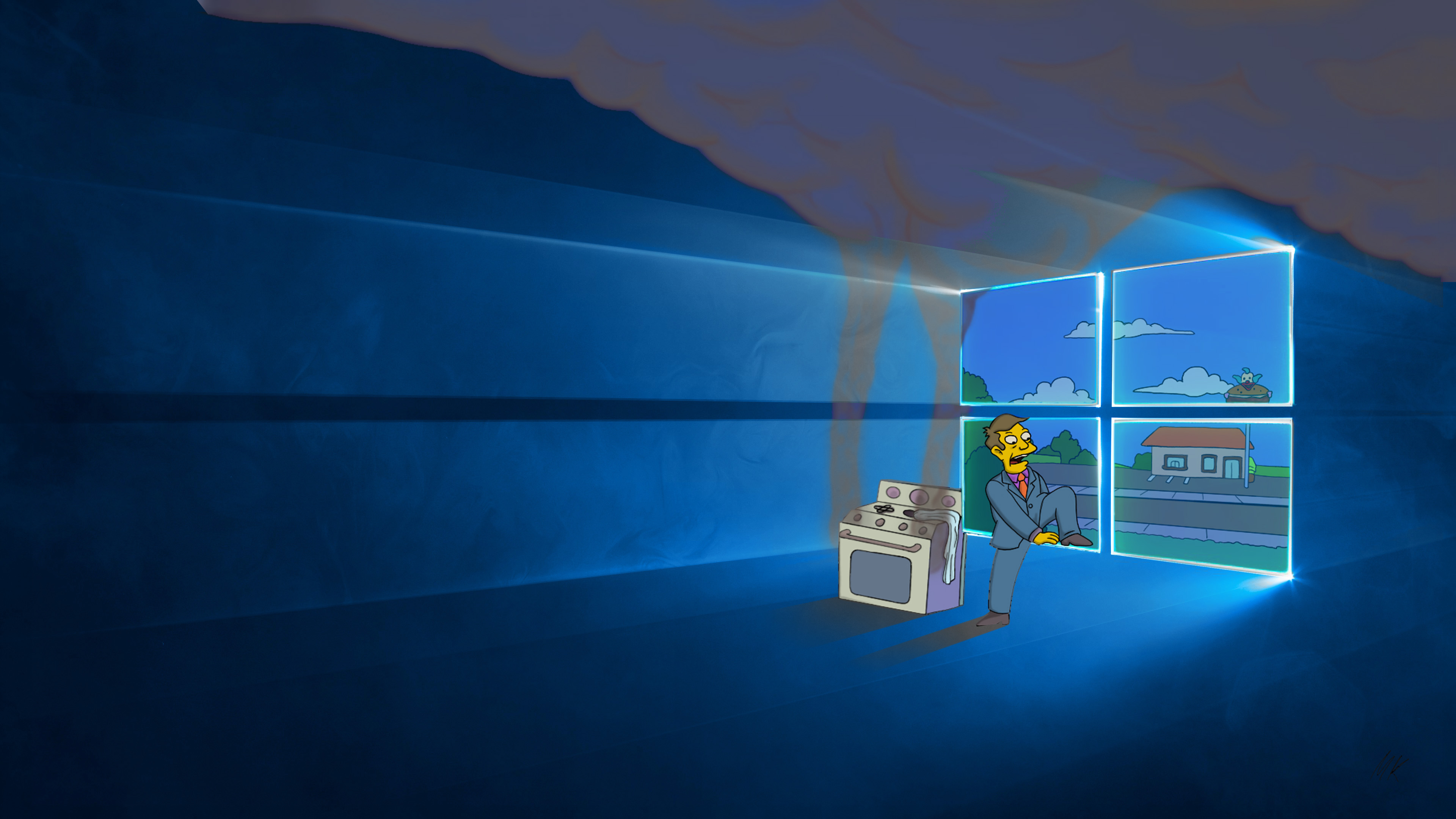 Logo Windows 10 sfondo blu scuro, 3840x2160 4K Ultra HD, Desktop