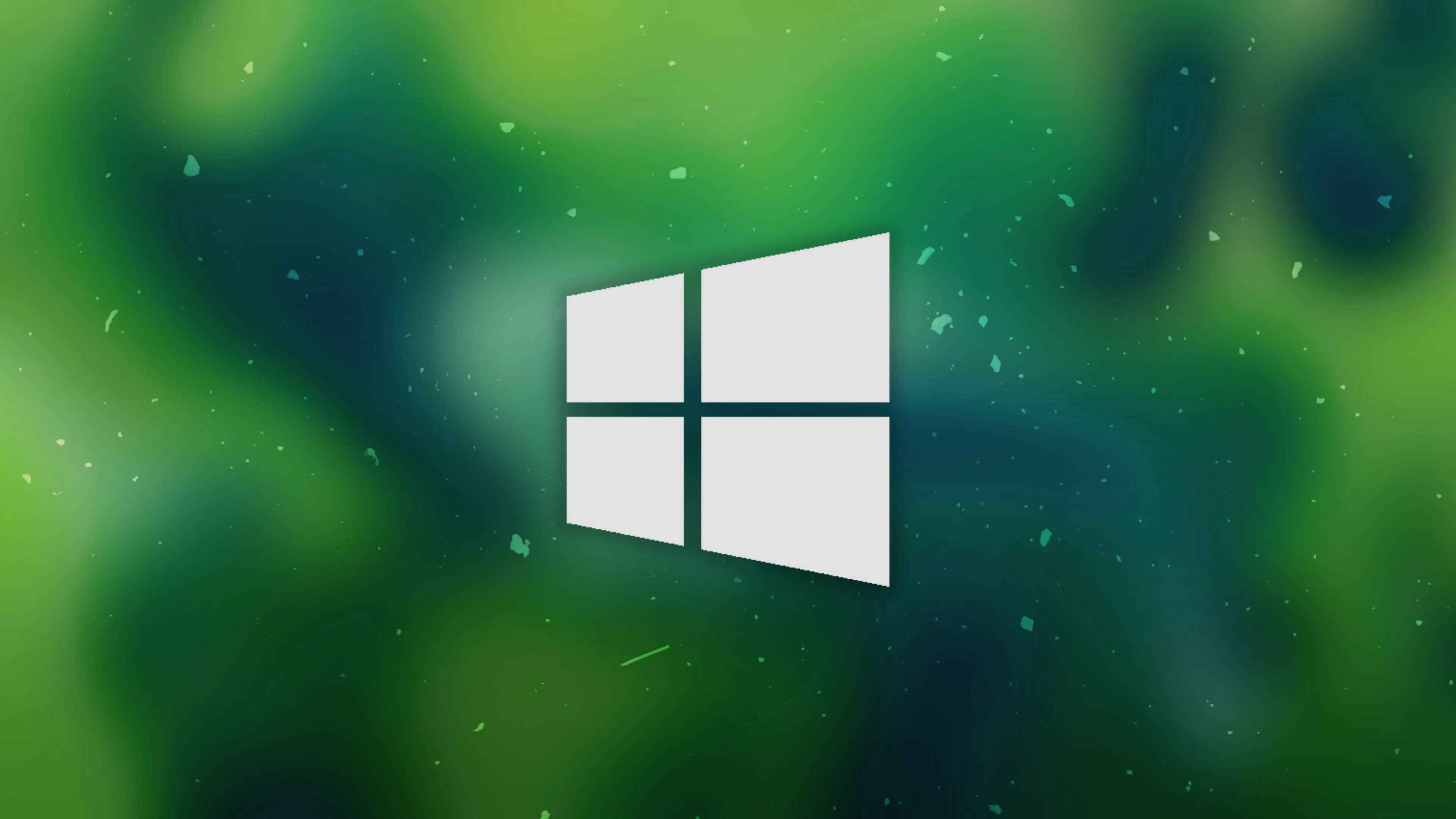 Logo Windows su sfondo verde, 3840x2160 UHD, Monitor Gaming