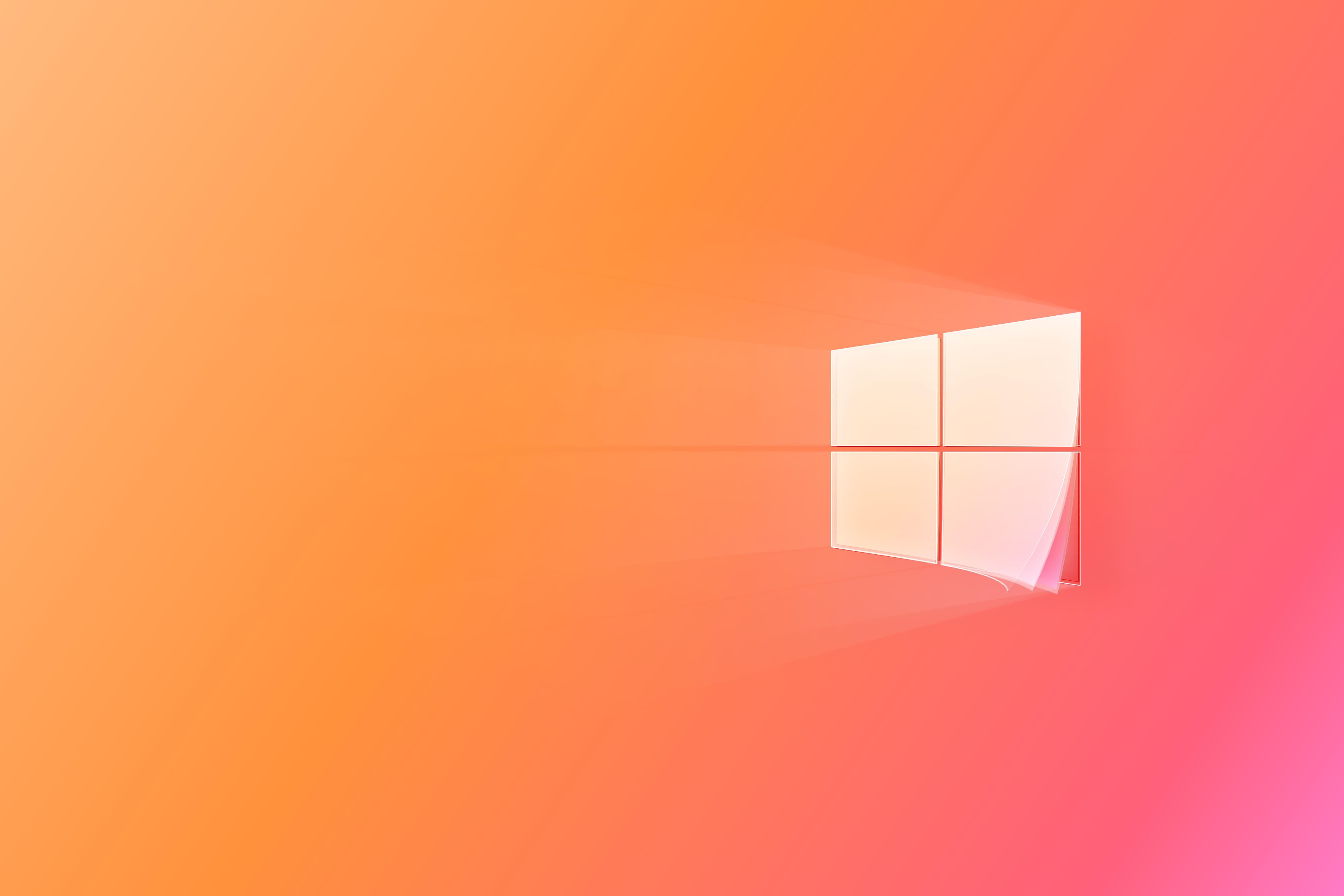 Logo Windows 10 sfumato arancione rosa, 4500x3000 Ultra HD, PC