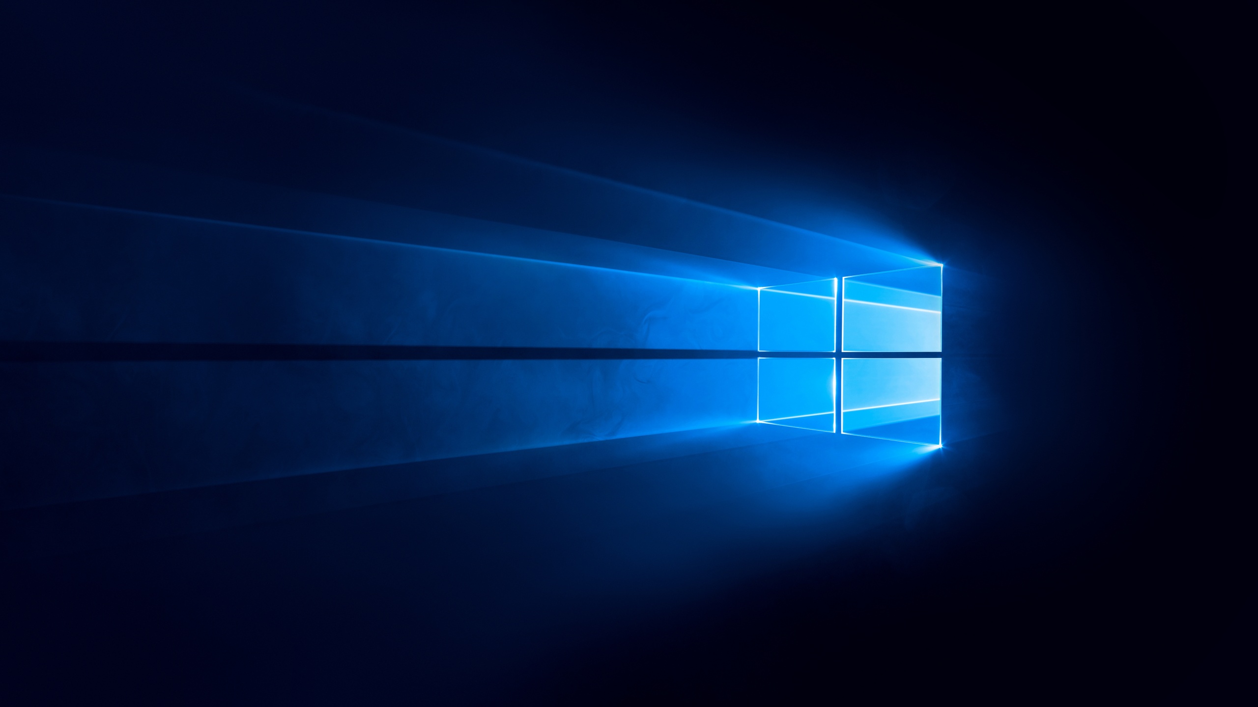 Logo Windows 10 luce blu, sistema operativo Microsoft, 2560x1440 2K QHD, Monitor Gaming