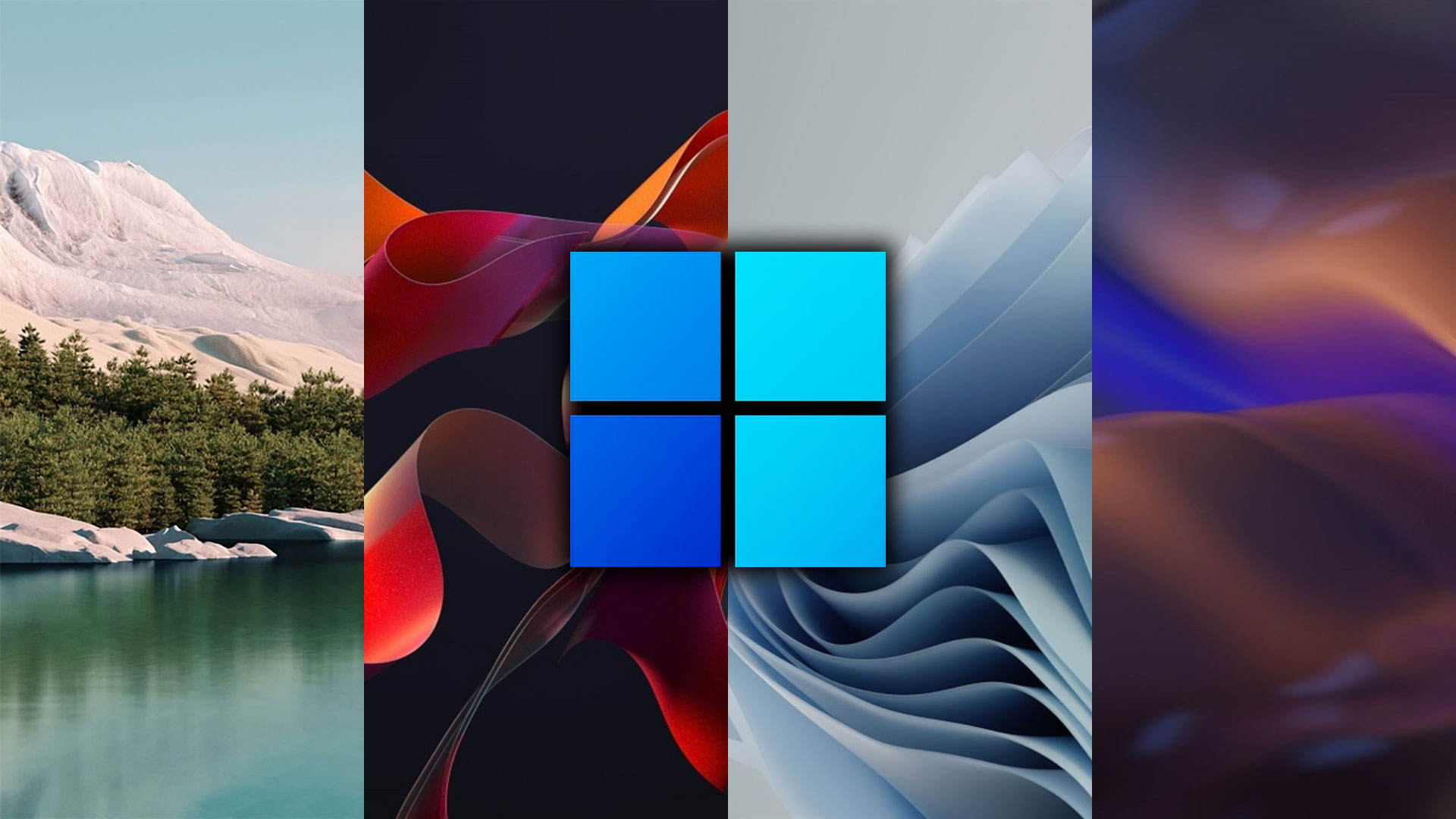 Logo Windows 11 su collage, 1920x1080 1080p, PC Desktop