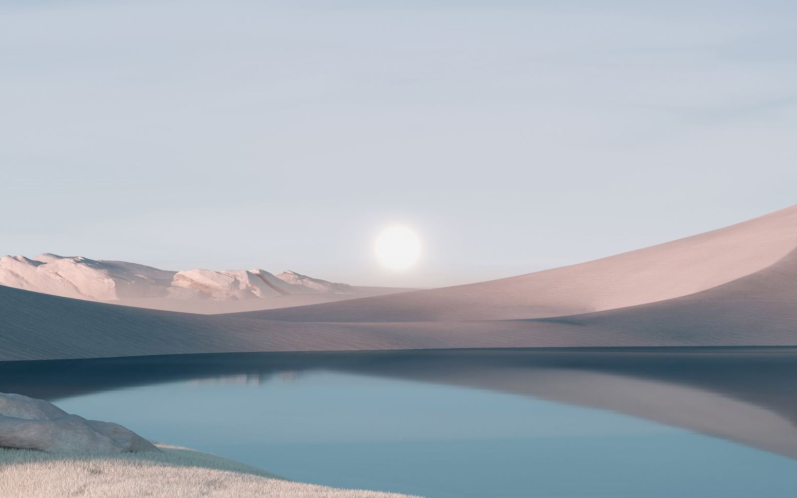 Deserto lago sole pastello, 1552x970 HD, PC Desktop