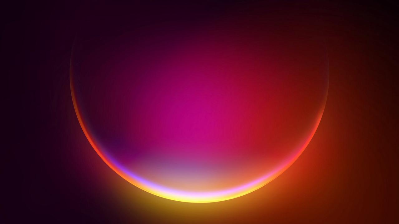 Sfera astratta viola arancione, 1280x720 HD, Desktop