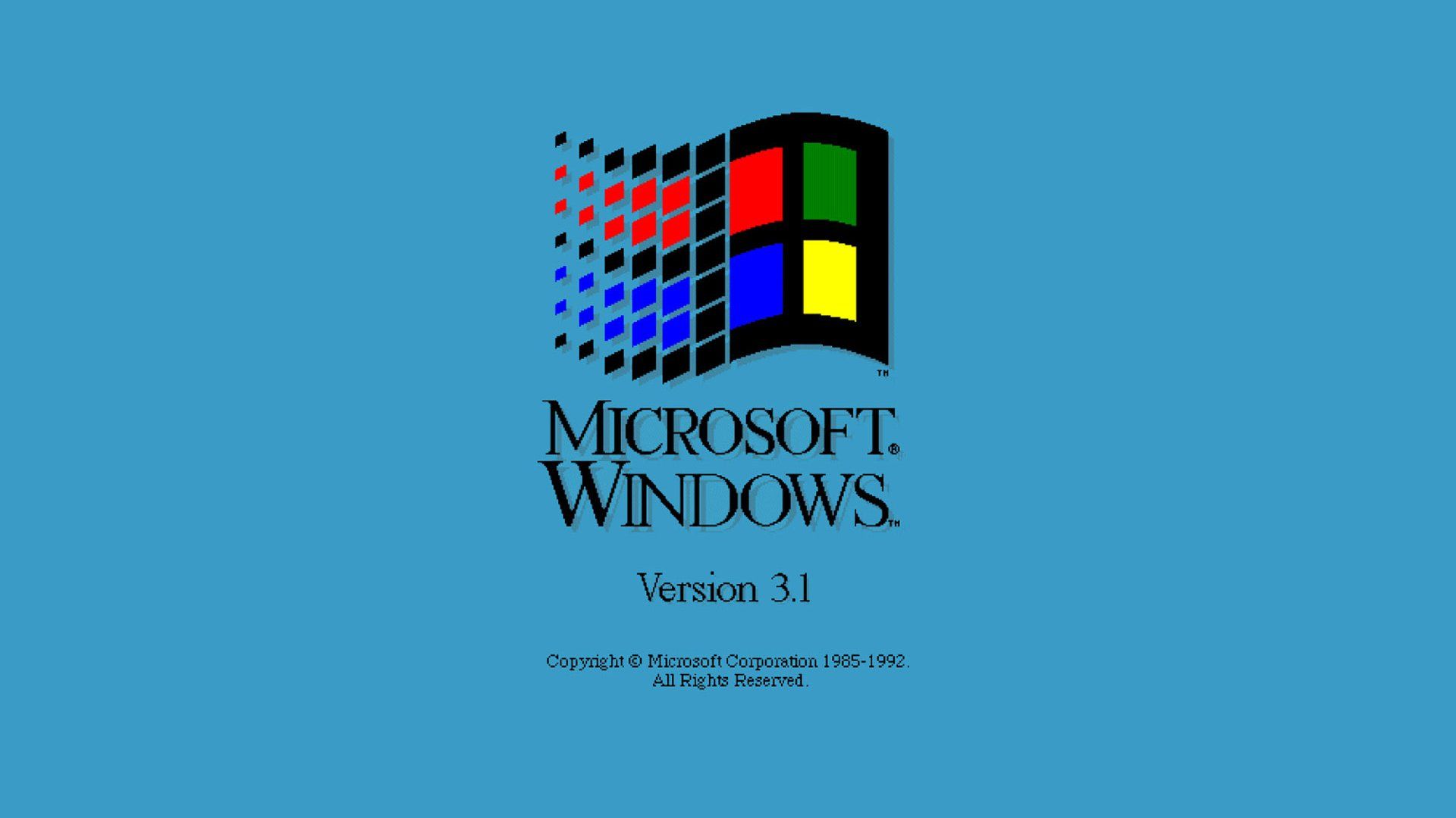 Logo Microsoft Windows 3.1, 1920x1080 Full HD 1080p, PC Desktop