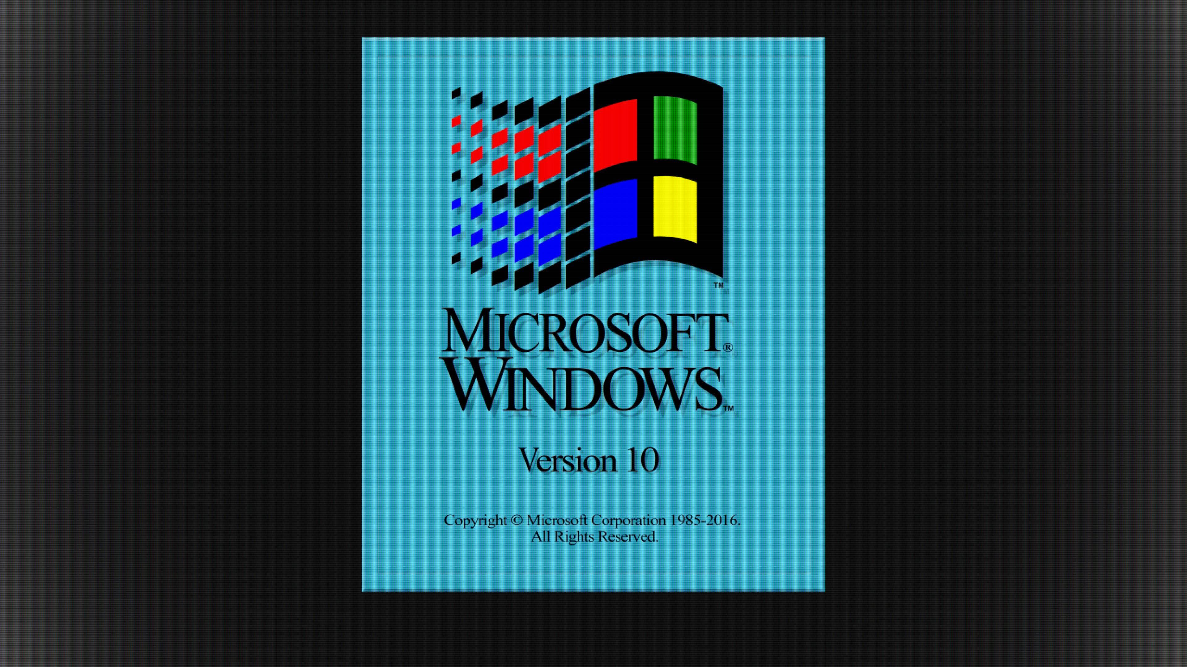 Logo Microsoft Windows retro blu, 3840x2160 4K Ultra HD, Desktop