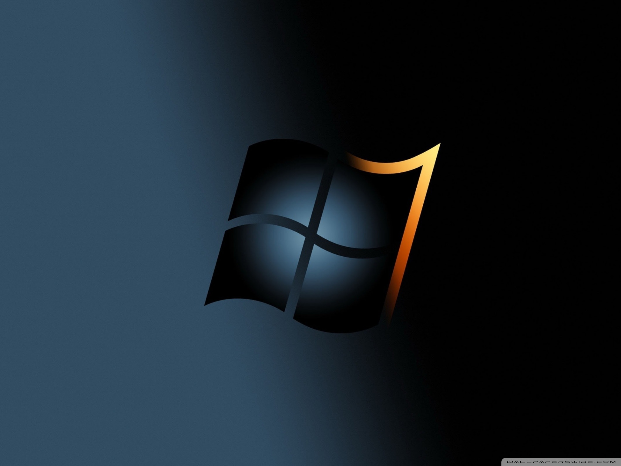 Logo Windows 7 scuro, 2048x1536 2K, Monitor Gaming