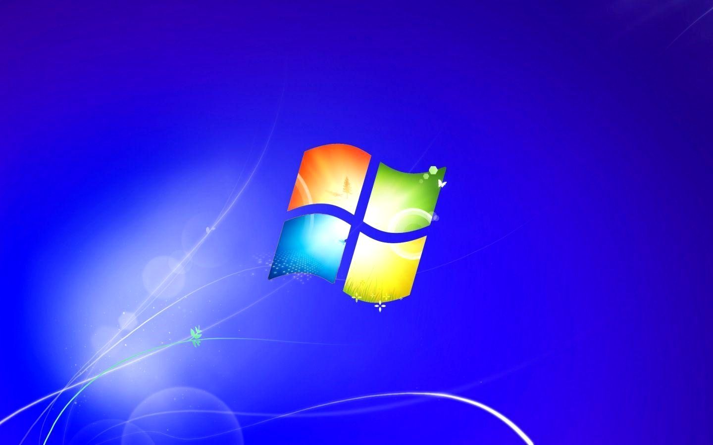 Logo Windows 7 sfondo blu, 1440x900 HD, PC Desktop