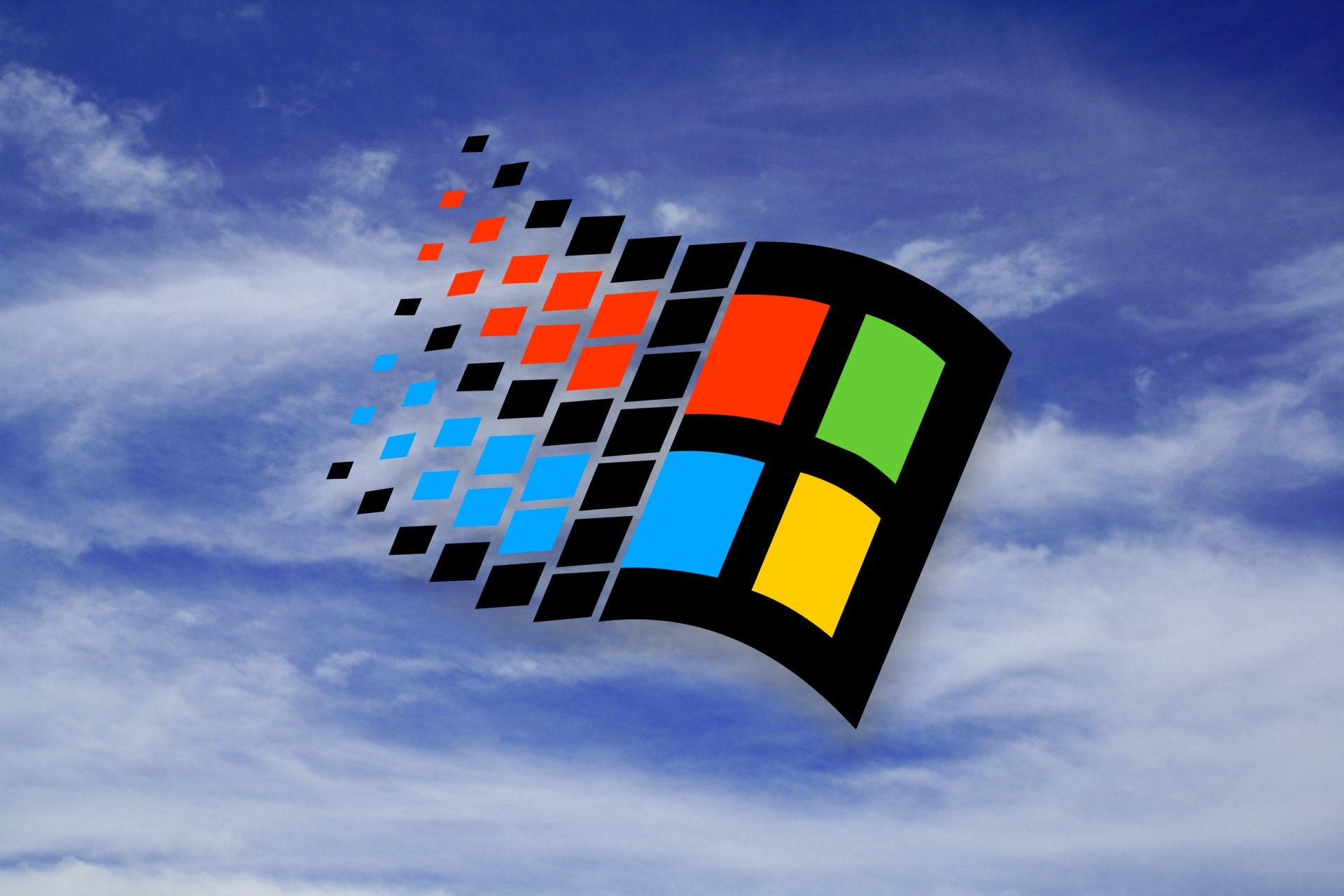 Logo Windows nero su verde, 1920x1200 WUXGA, Desktop