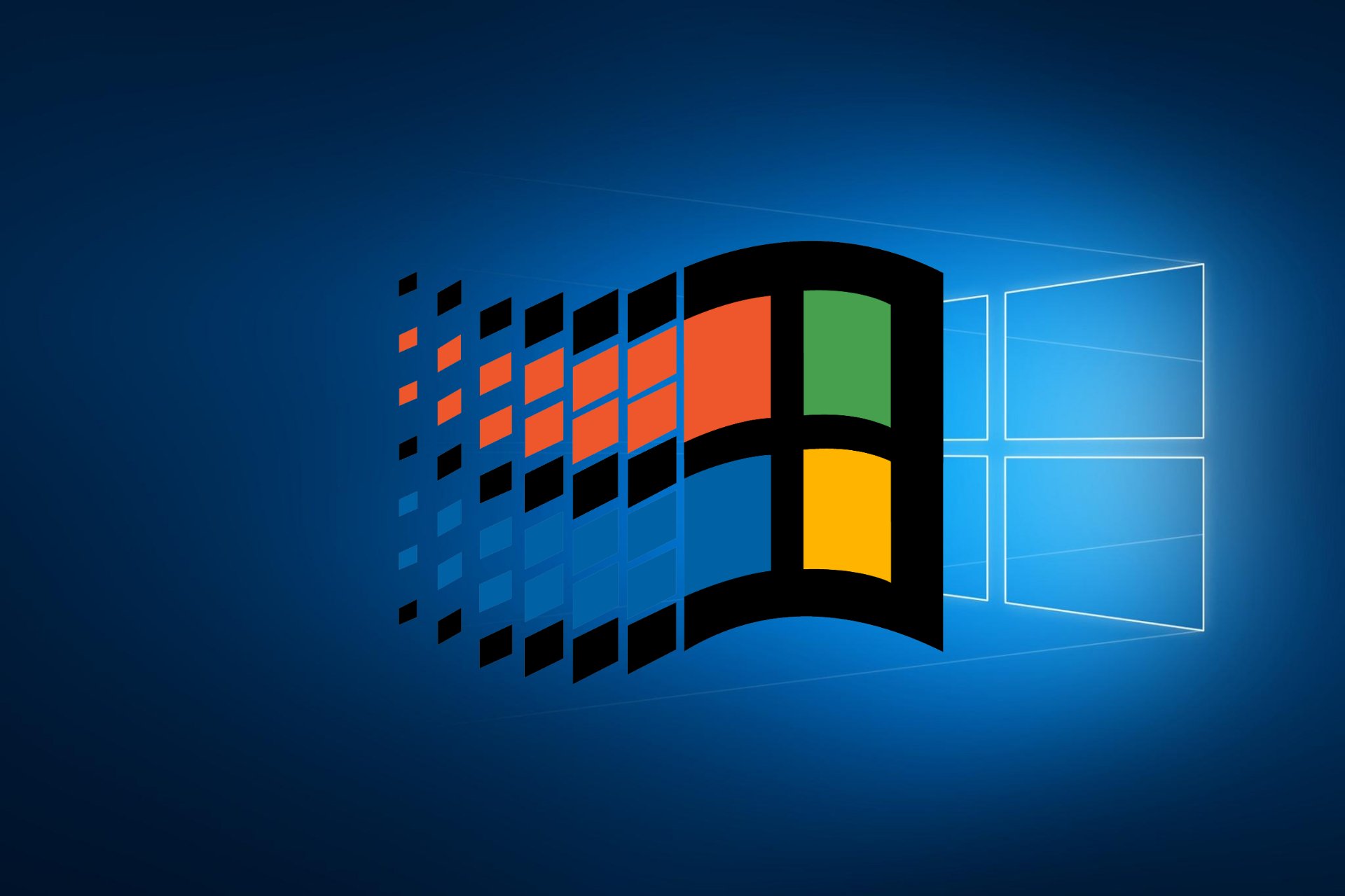 Logo Windows 95 minimalista, 1920x1080 Full HD, PC Desktop