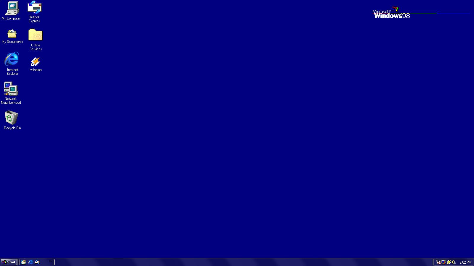 Desktop Windows 98 blu, 1600x900 HD Ready, Monitor Gaming