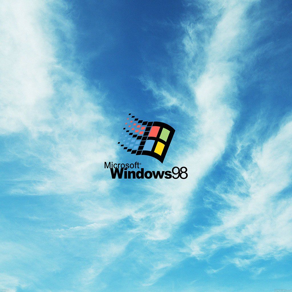 Logo Windows 98 su cielo, 1024x1024 HD, PC