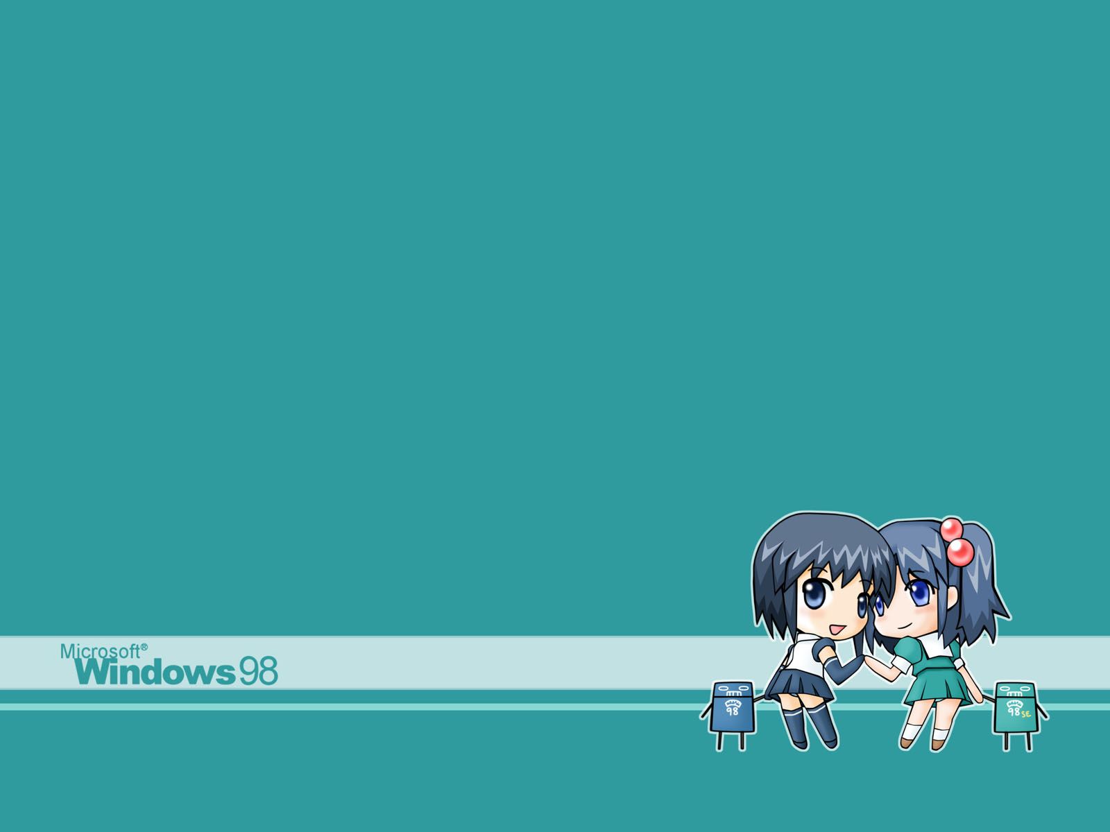 Personaggi anime chibi Windows 98, 1600x1200 900p, PC Desktop