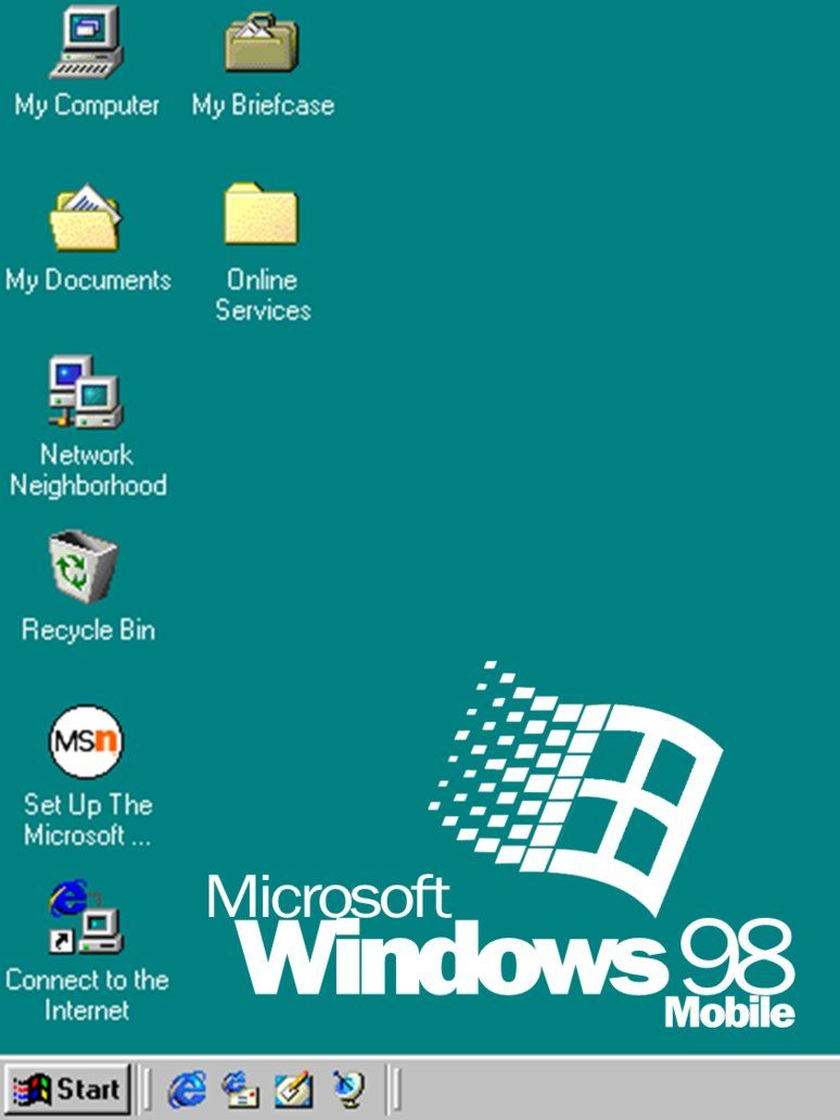 Desktop Windows 98 sfondo verde, 774x1032 Full HD Verticale, Smartphone