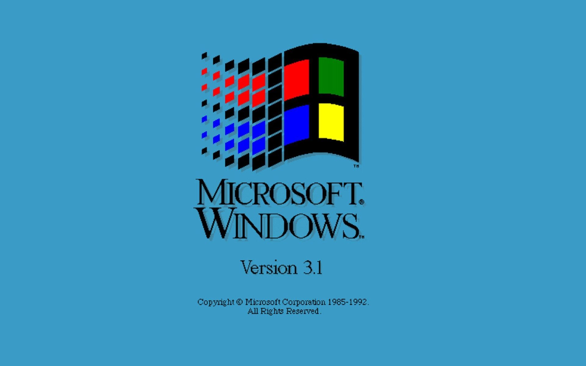 Logo Microsoft Windows 3.1, 1920x1200 Full HD+, Desktop