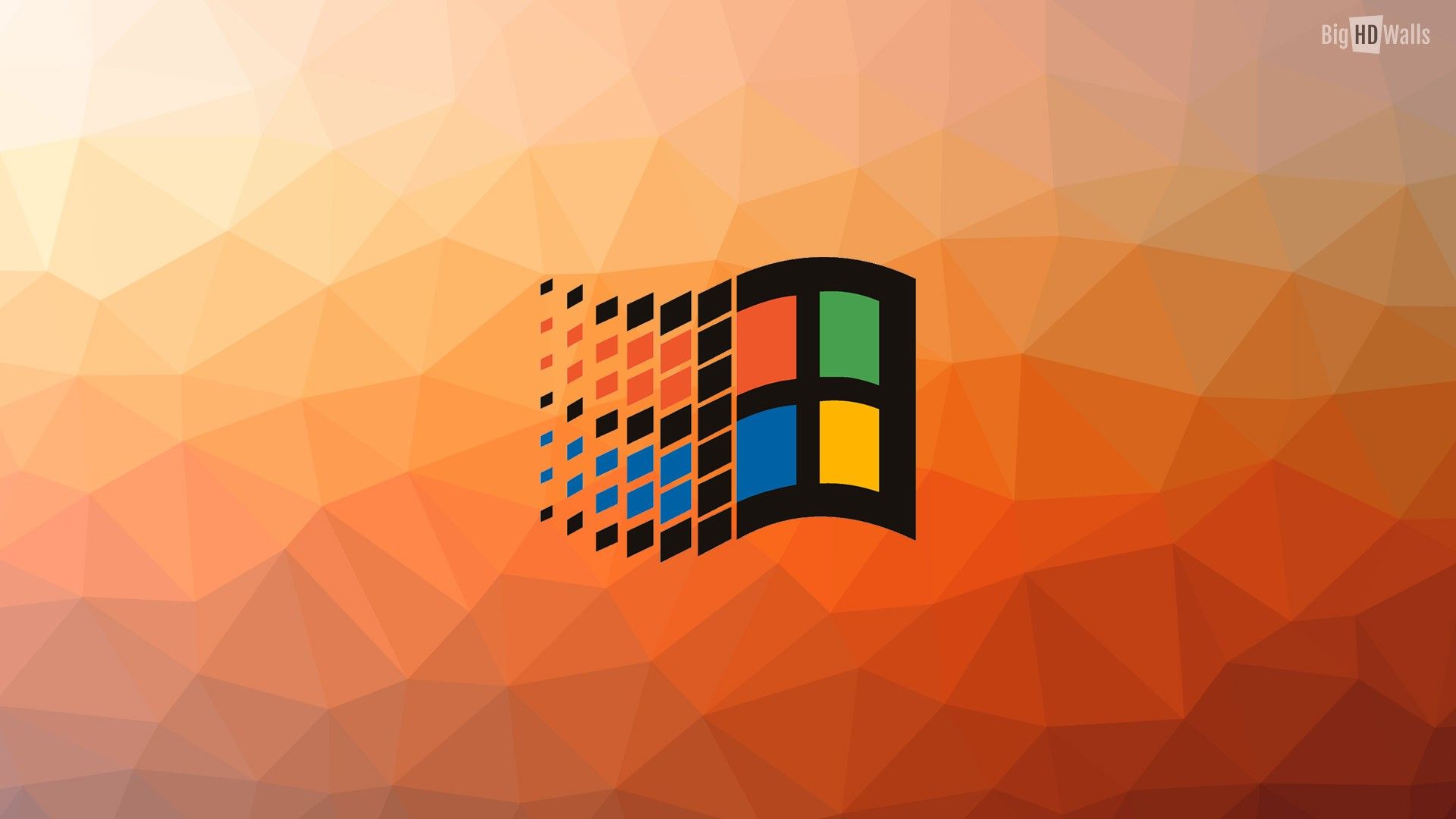 Logo Windows 98 arancione, 1920x1080 Full HD 1080p, Desktop