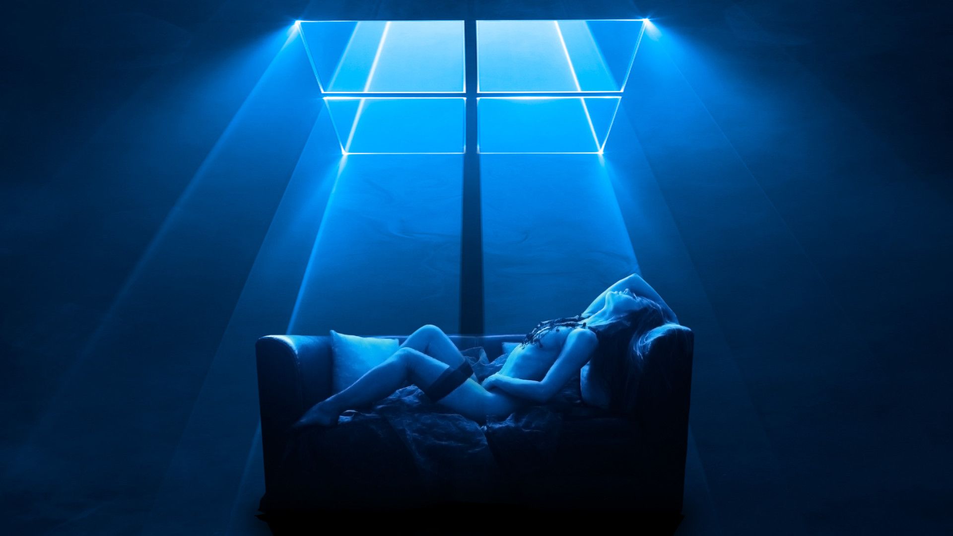 Logo Windows luminoso blu, 1920x1080 Full HD 1080p, Monitor Gaming
