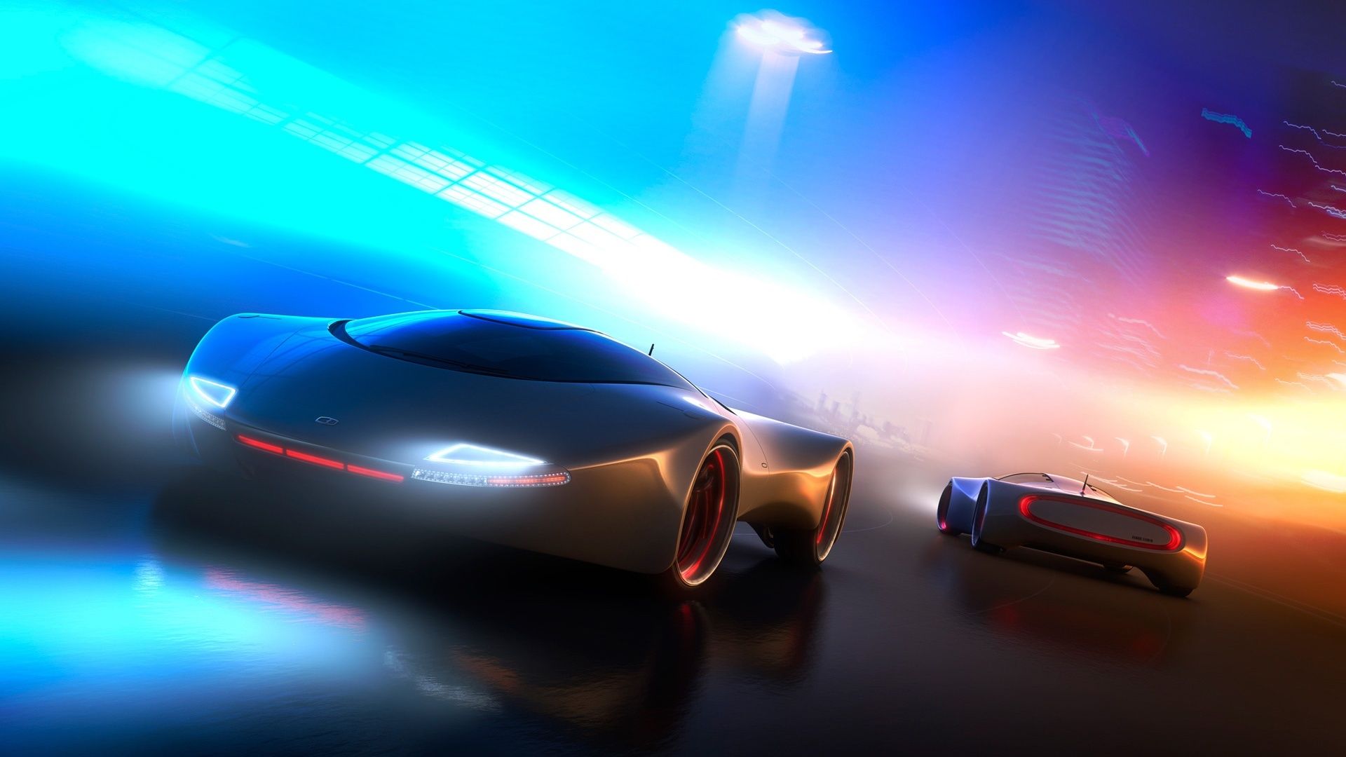 Auto sportive futuristiche colorate, 1920x1080 Full HD 1080p, Desktop