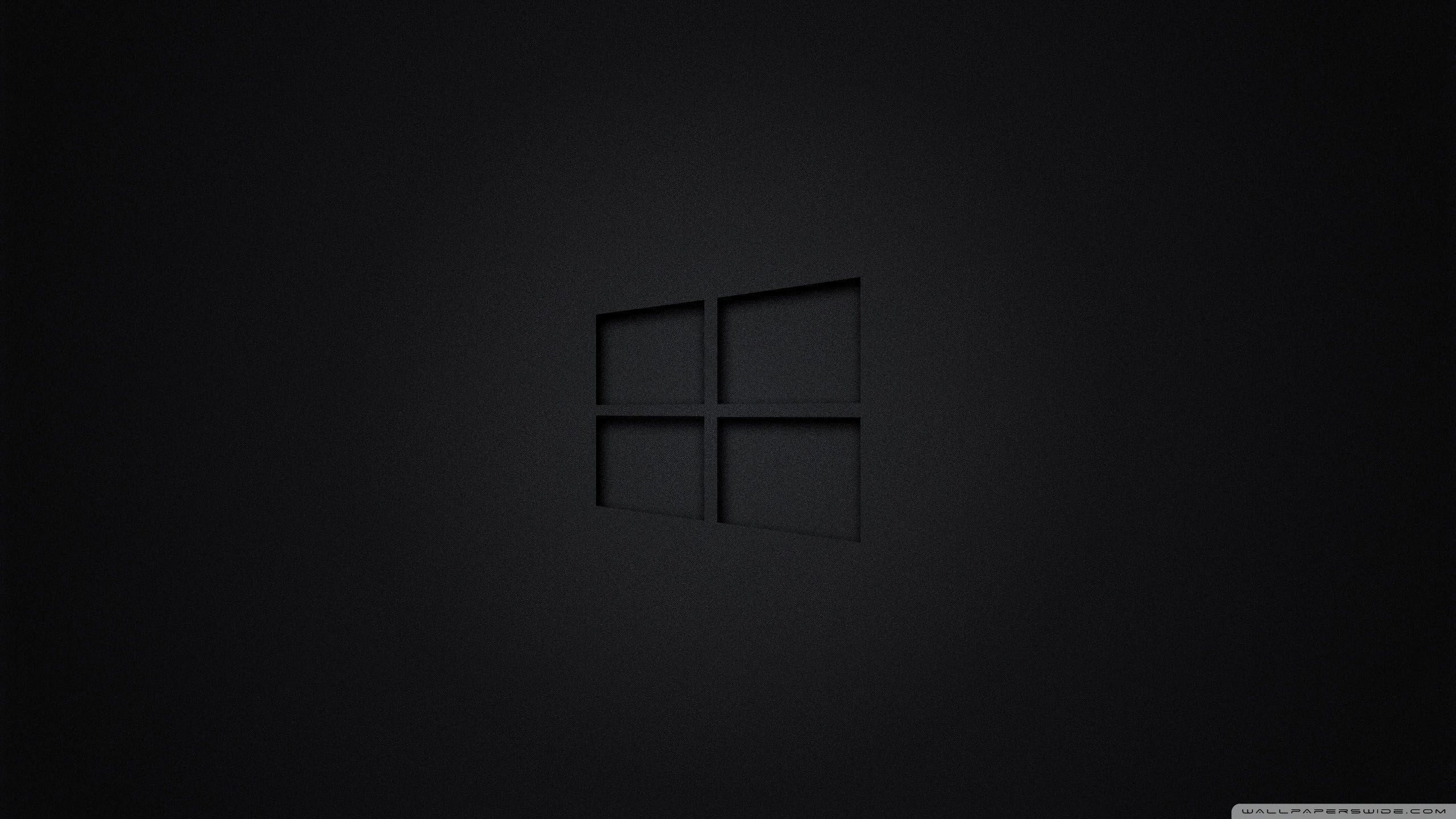 Logo Windows nero, sistema operativo Microsoft, 2560x1440 2K, PC Desktop