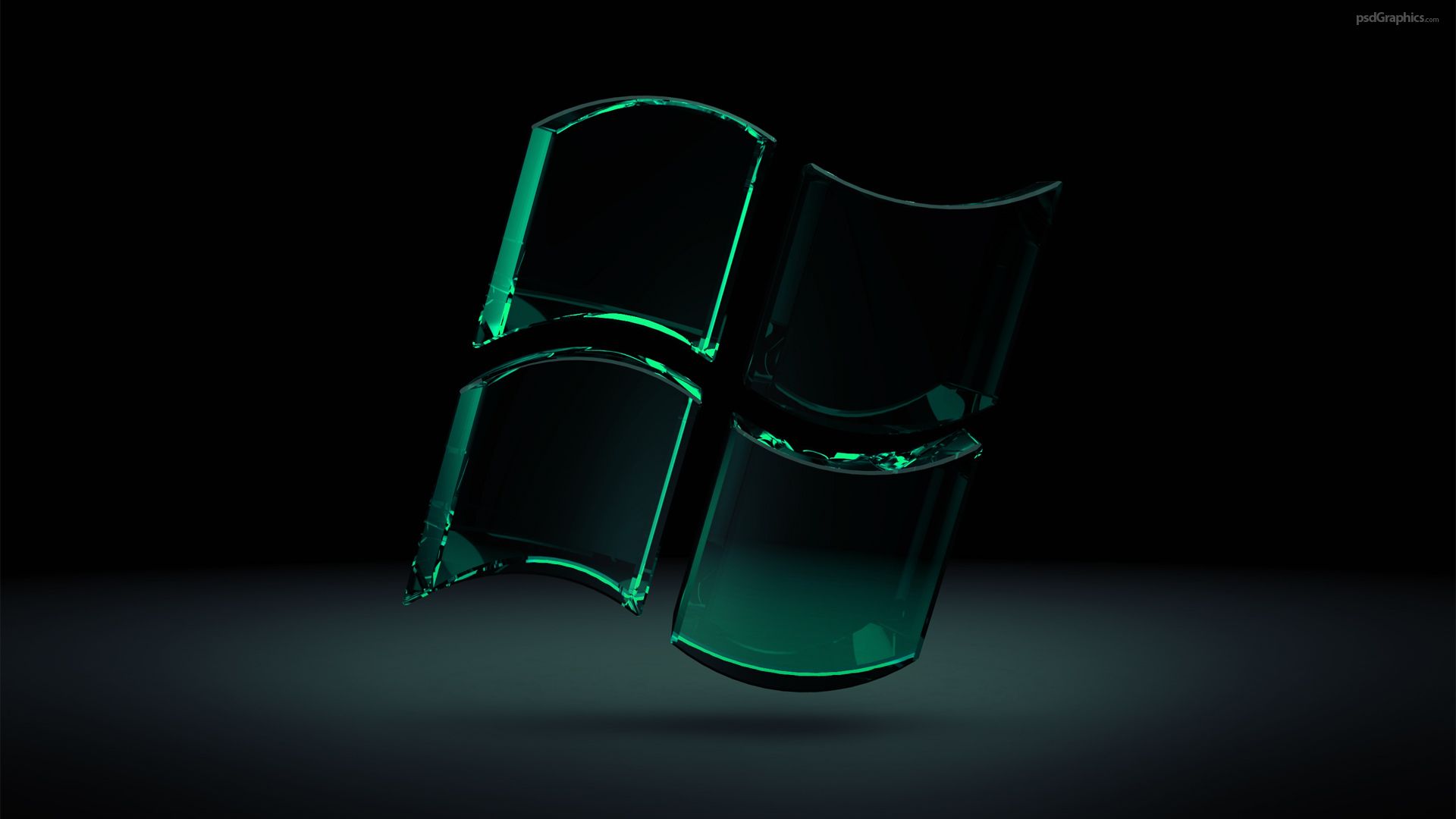 Logo Windows vetro nero, 1920x1080 Full HD, PC Desktop