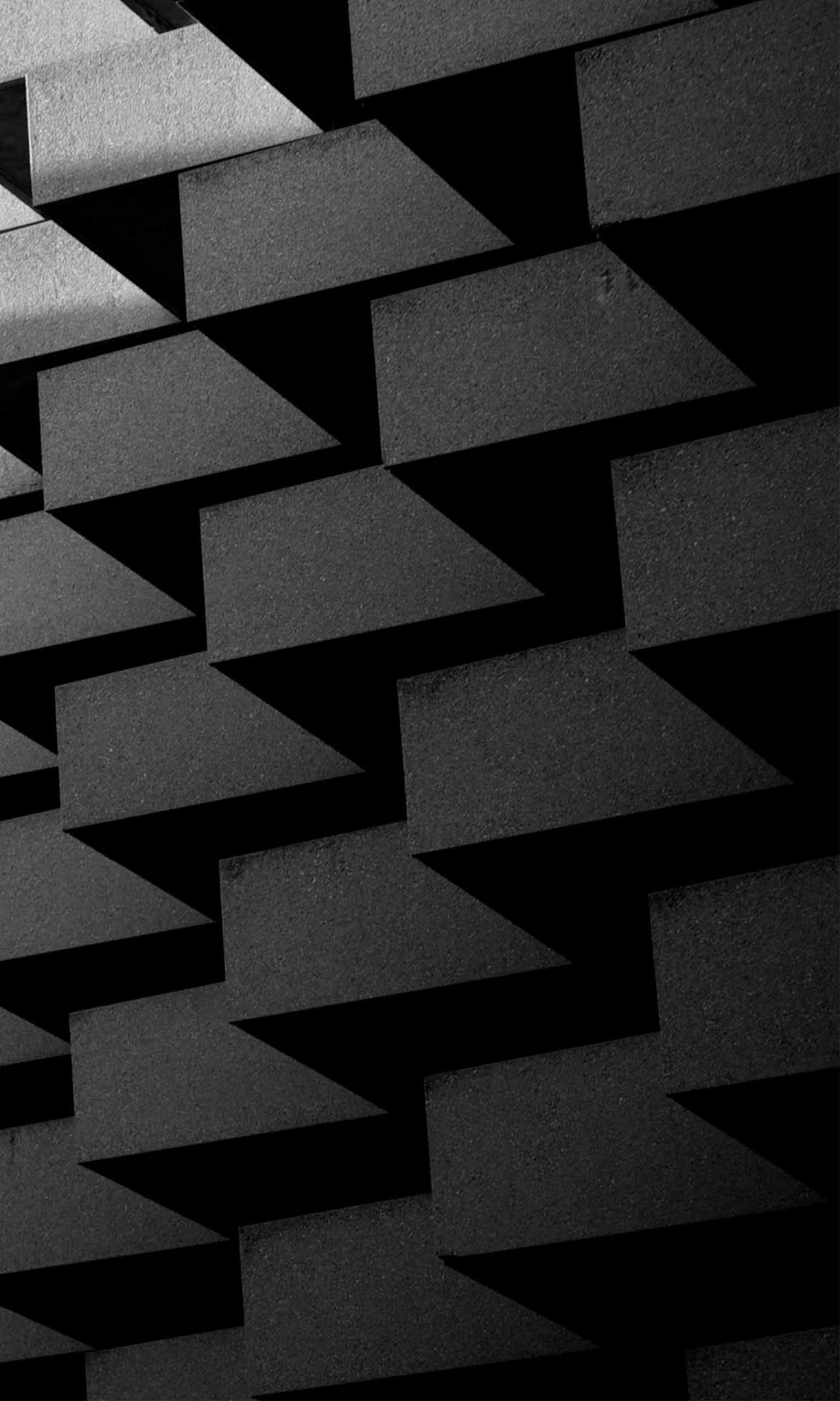Facciata geometrica triangoli neri, 1536x2560 Full HD Verticale, Smartphone
