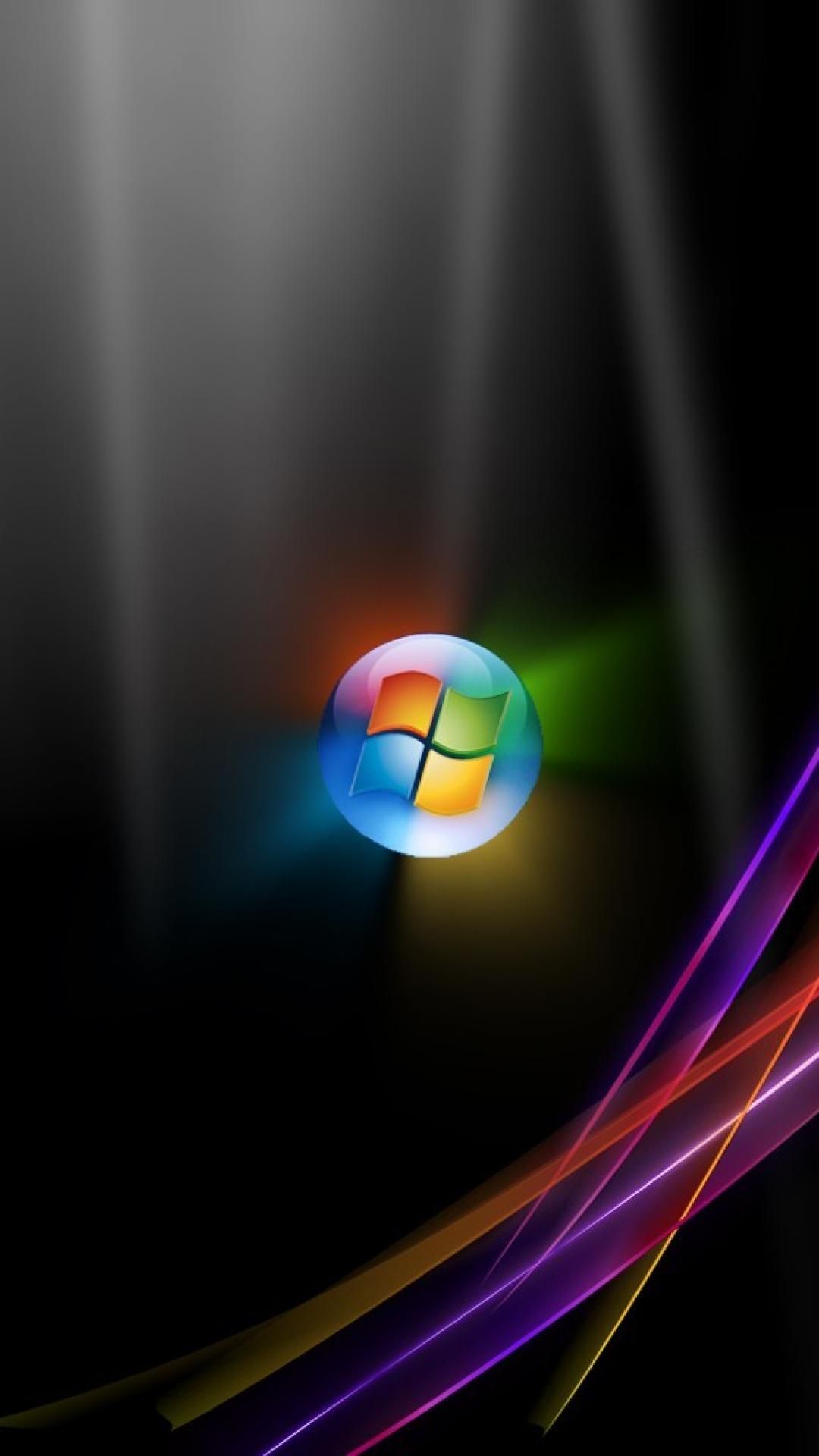 Logo Windows sfondo nero, 1080x1920 Full HD Verticale, iPhone