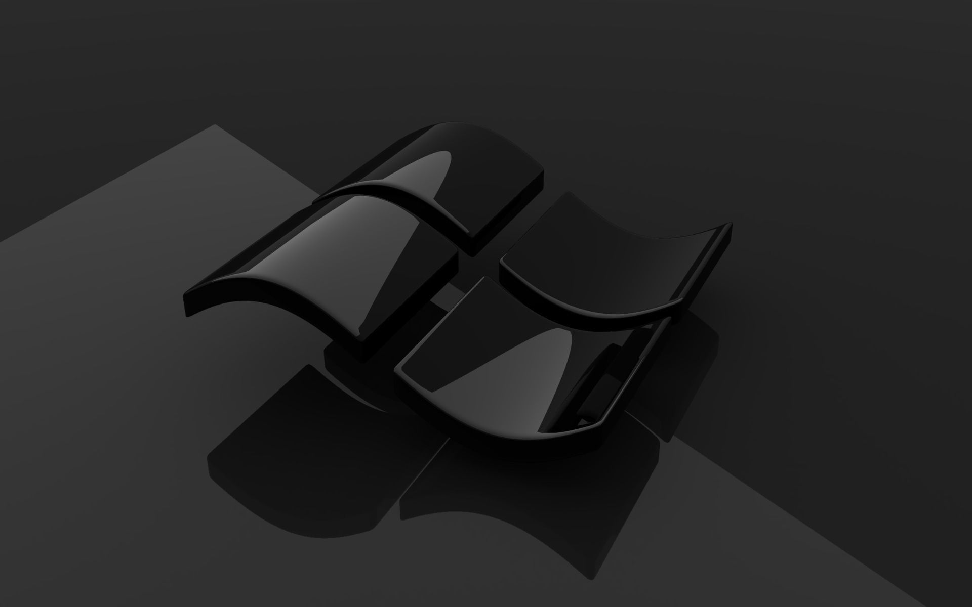 Logo Windows nero 3D, 1920x1200 Full HD+, PC Desktop