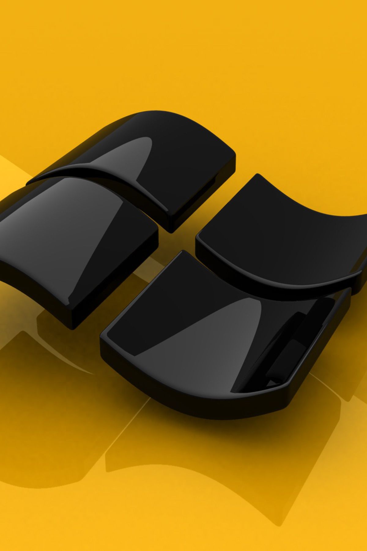Logo Windows nero 3D, 1200x1800 Full HD Verticale, Samsung Galaxy