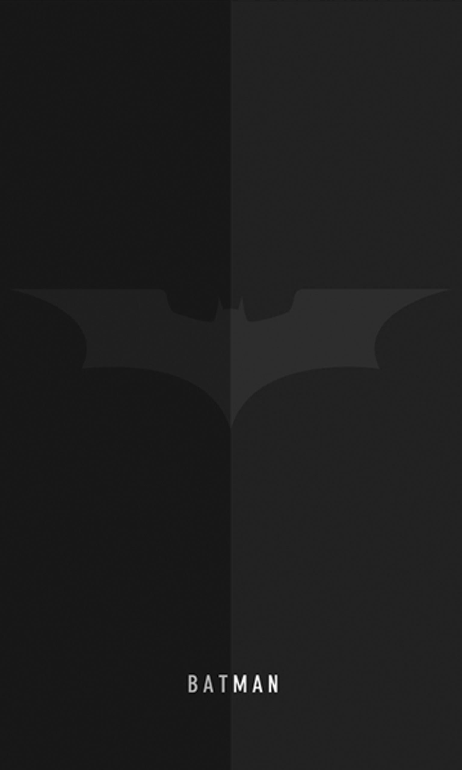 Logo Batman nero minimal, DC Comics, 1536x2560 Verticale, Telefono