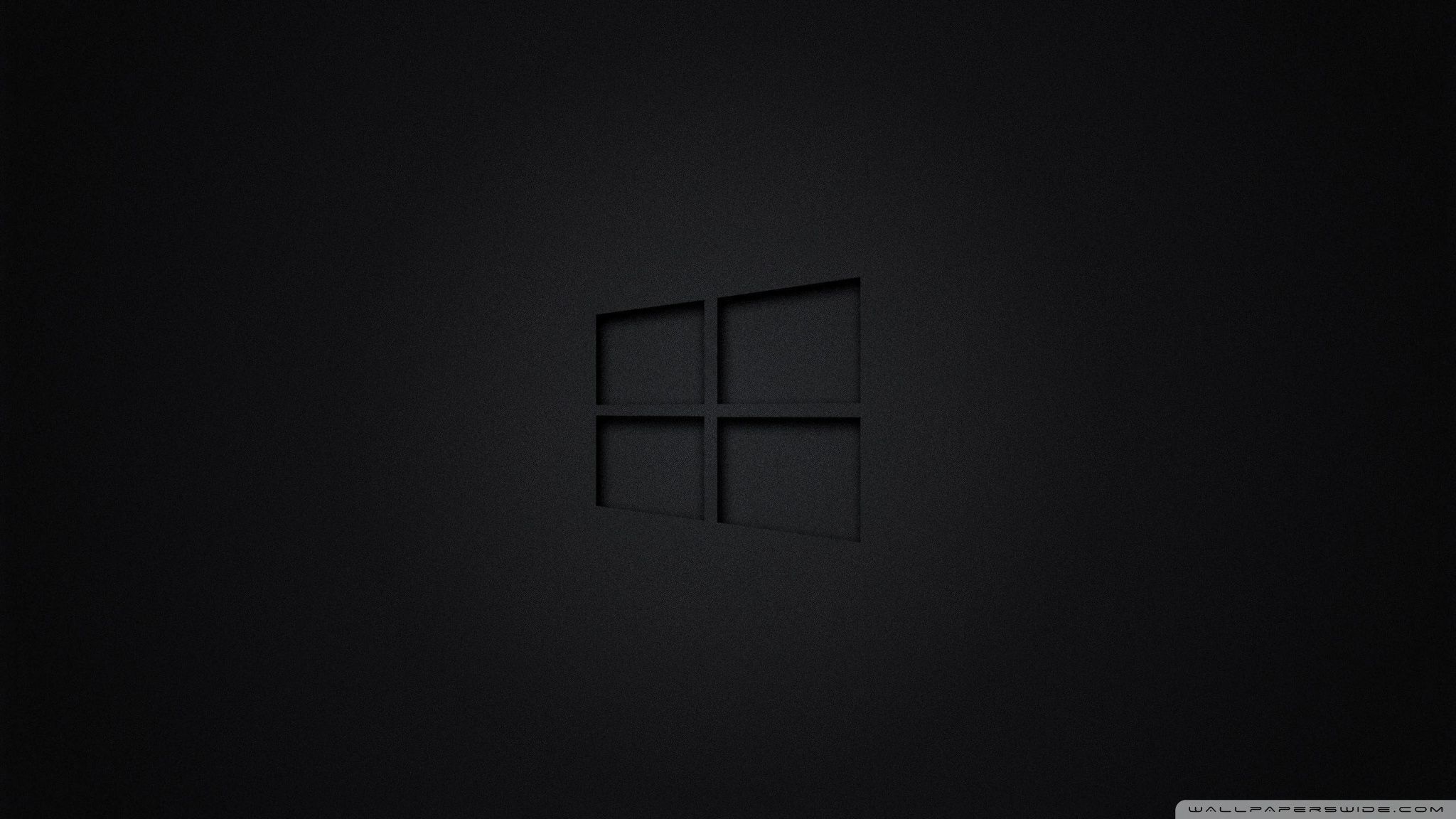 Logo Windows nero, 2048x1152 2K, PC Desktop