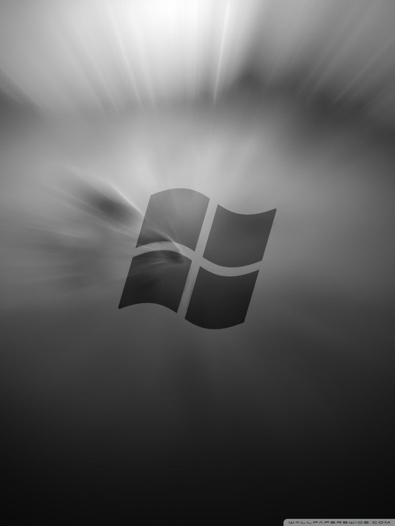Logo Windows nero sfocato, 768x1024 Full HD Verticale, iPhone