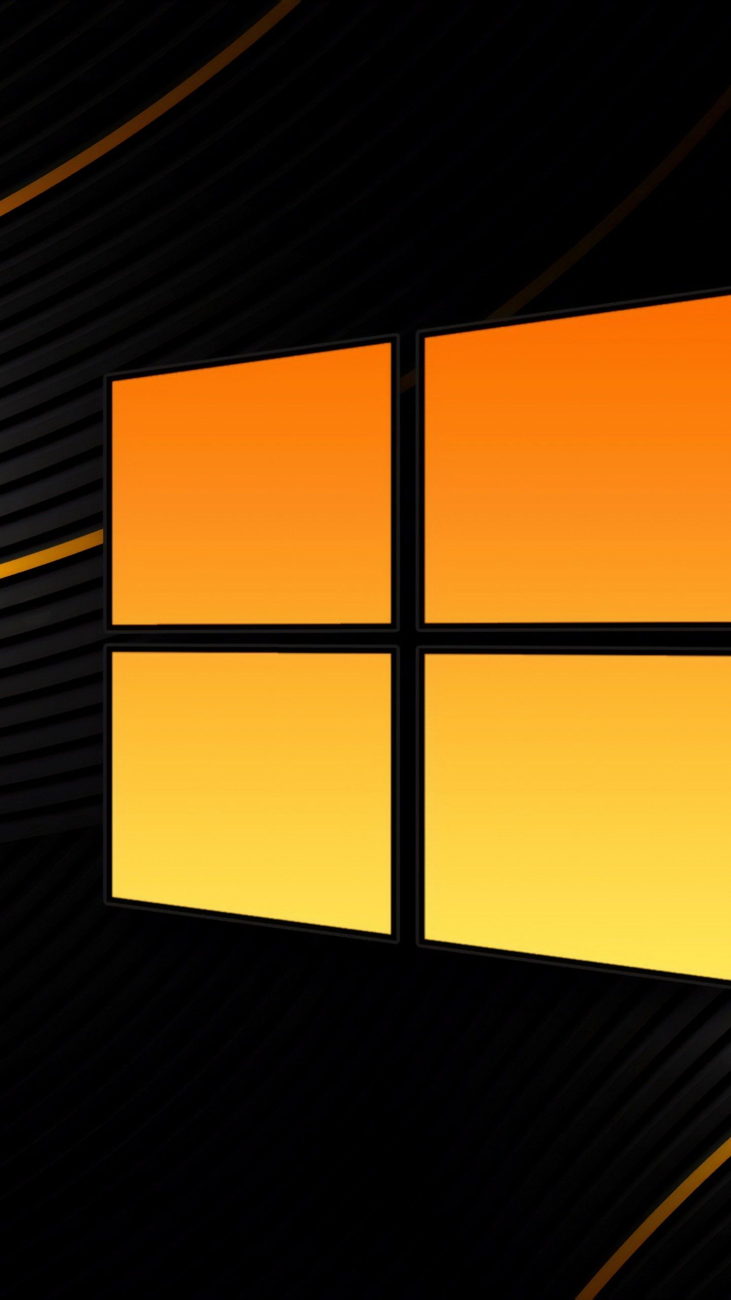 Logo Windows nero arancione, 1440x2560 Full HD Verticale, Samsung Galaxy