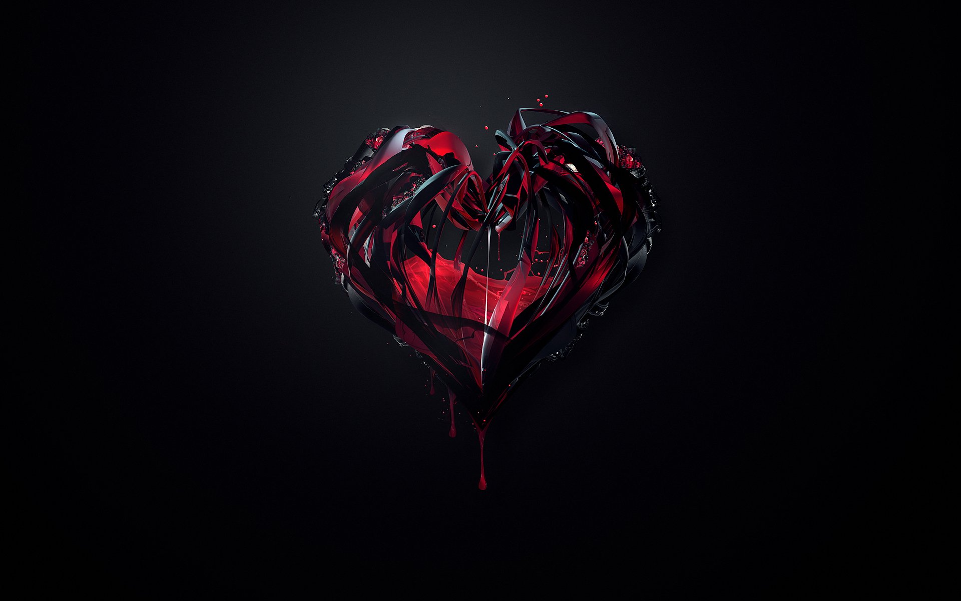 Cuore rosso e nero sanguinante, 1920x1200 Full HD+ WUXGA, PC Desktop