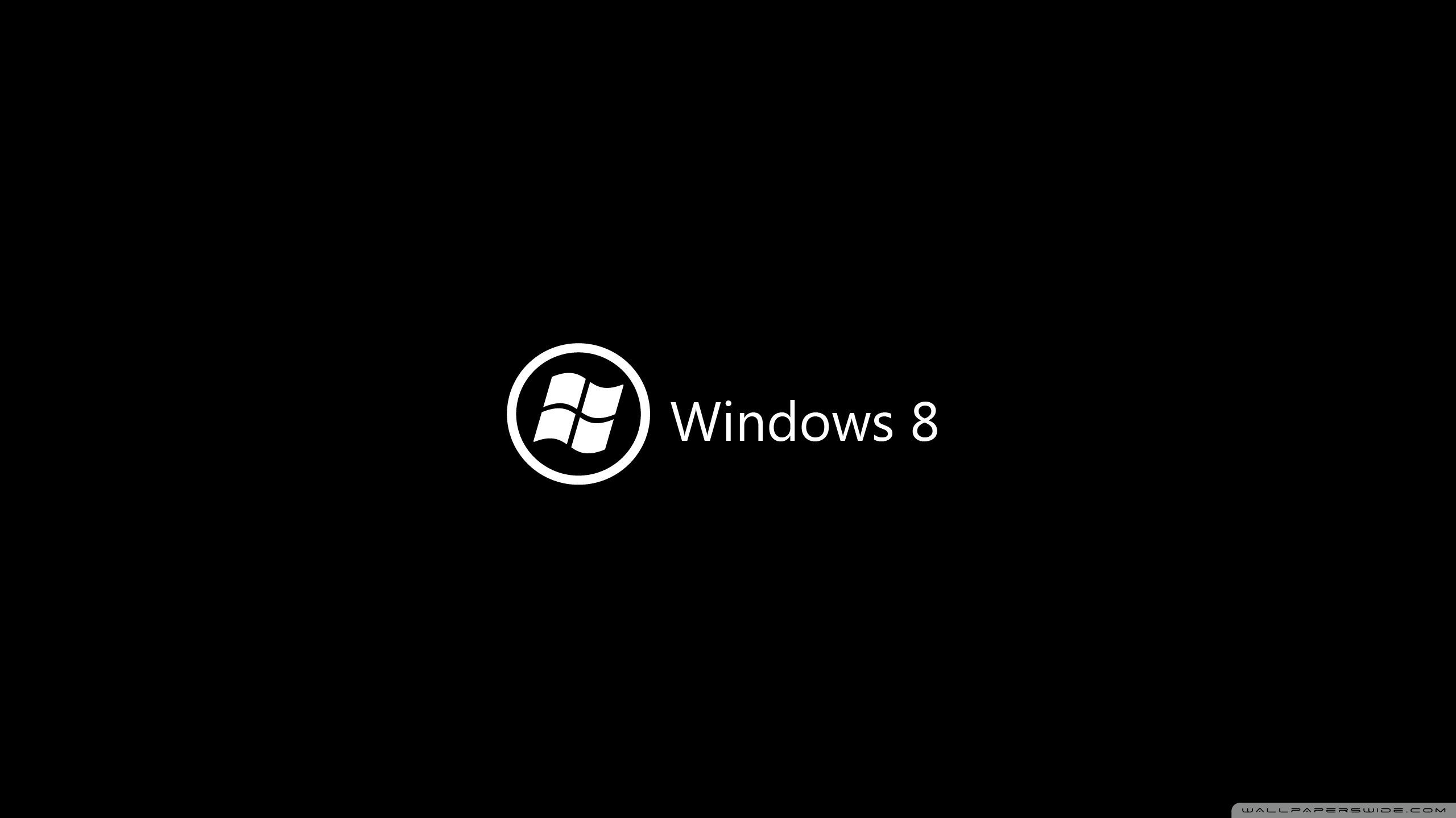 Logo Windows 8 nero, 2560x1440 1440p, Desktop