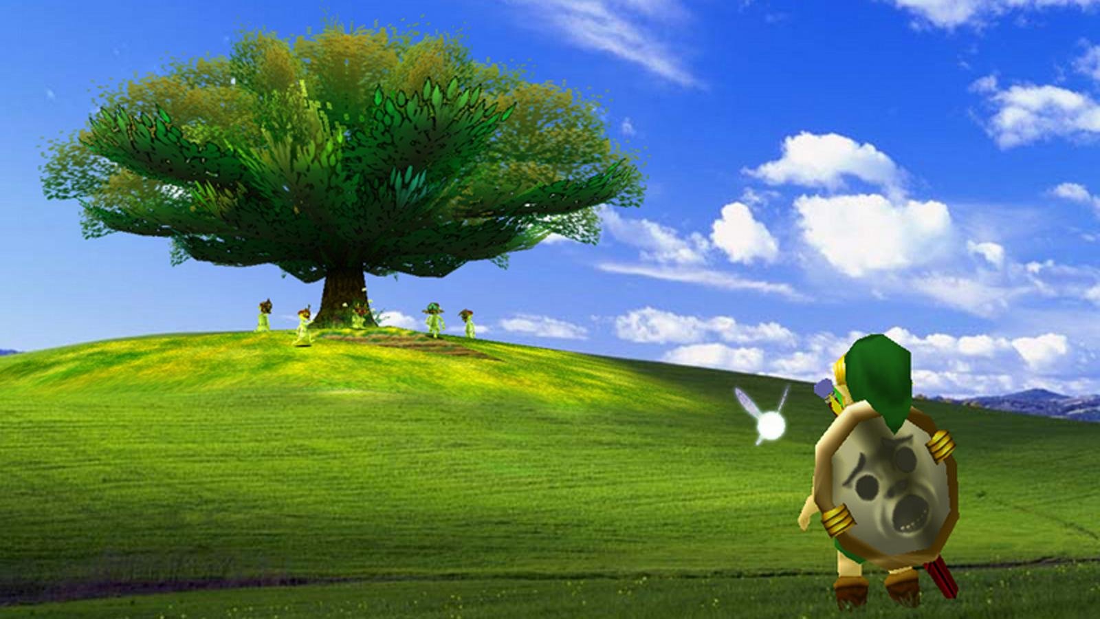 Personaggio Zelda su collina verde, Nintendo, 1600x900 HD, Desktop