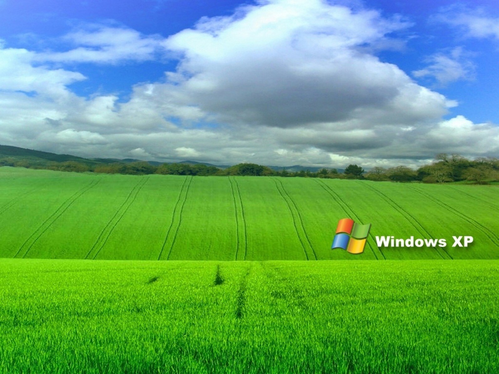 Collina verde con logo Windows XP, 1600x1200 HD, PC