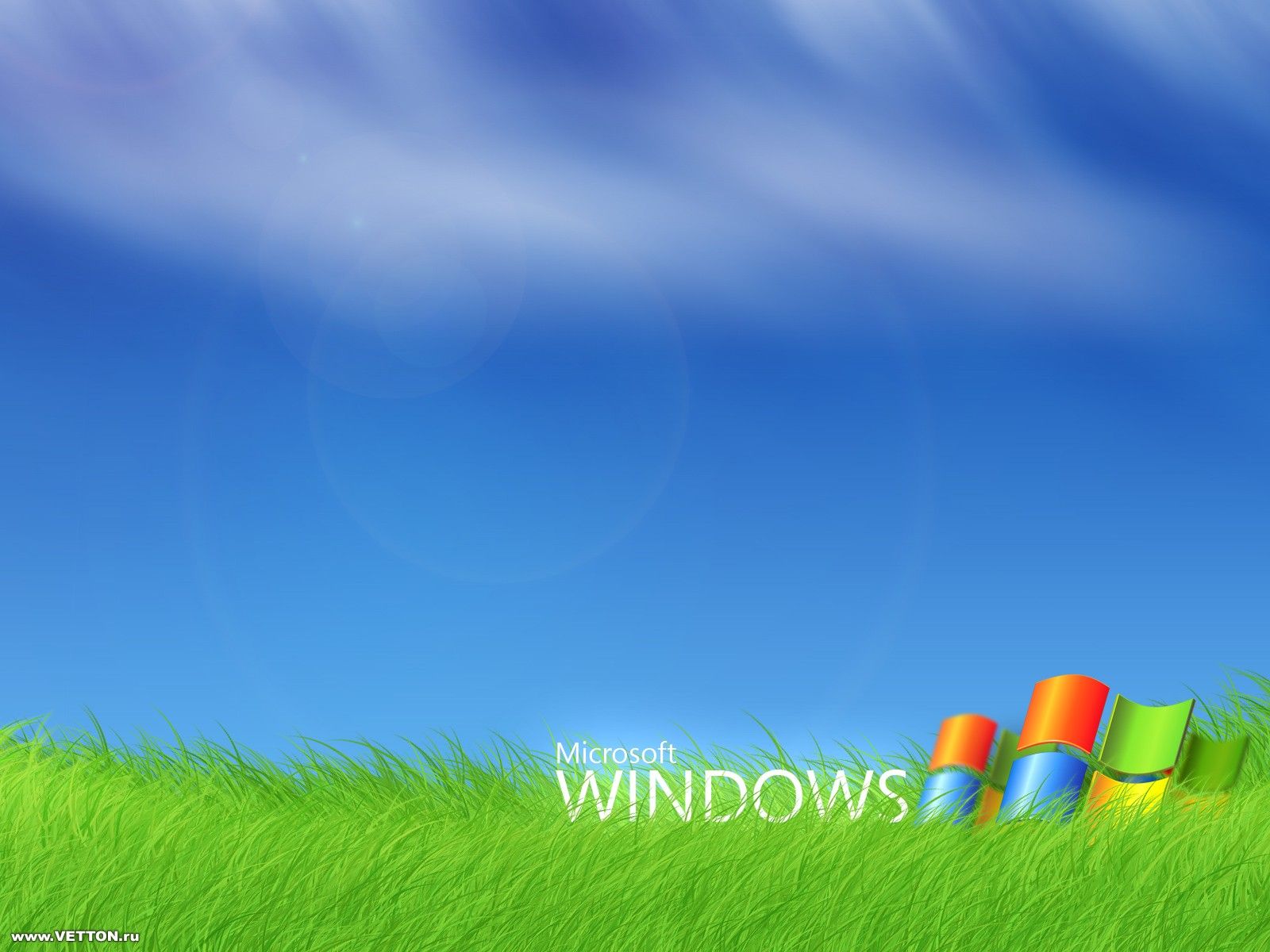 Logo Windows XP su prato, 1600x1200 HD, Monitor Gaming