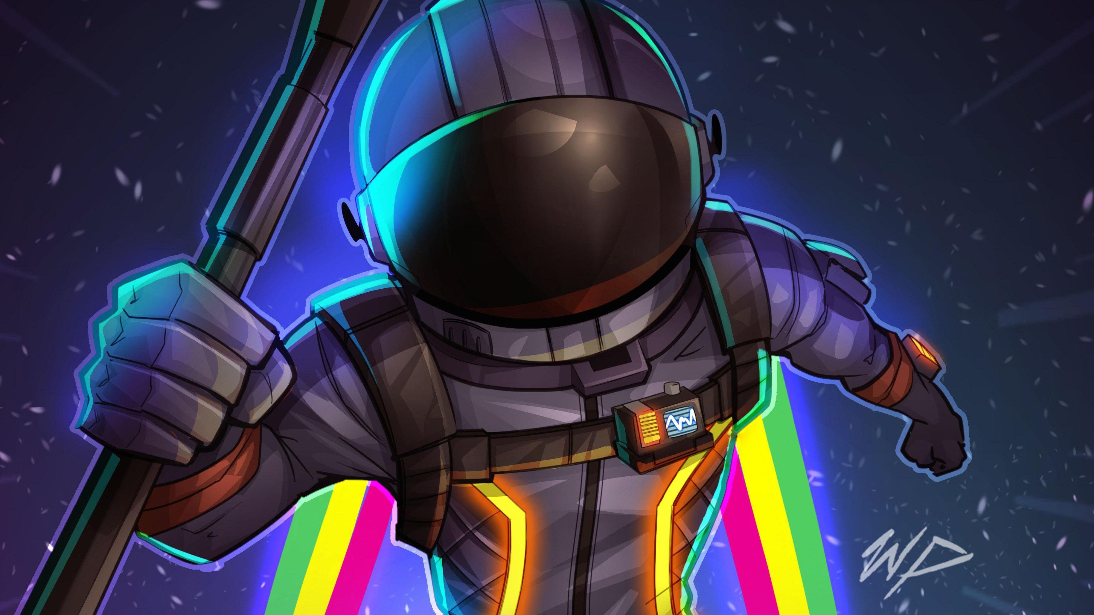 Astronauta Fortnite con piccone, battle royale, 3658x2058 2K, Desktop