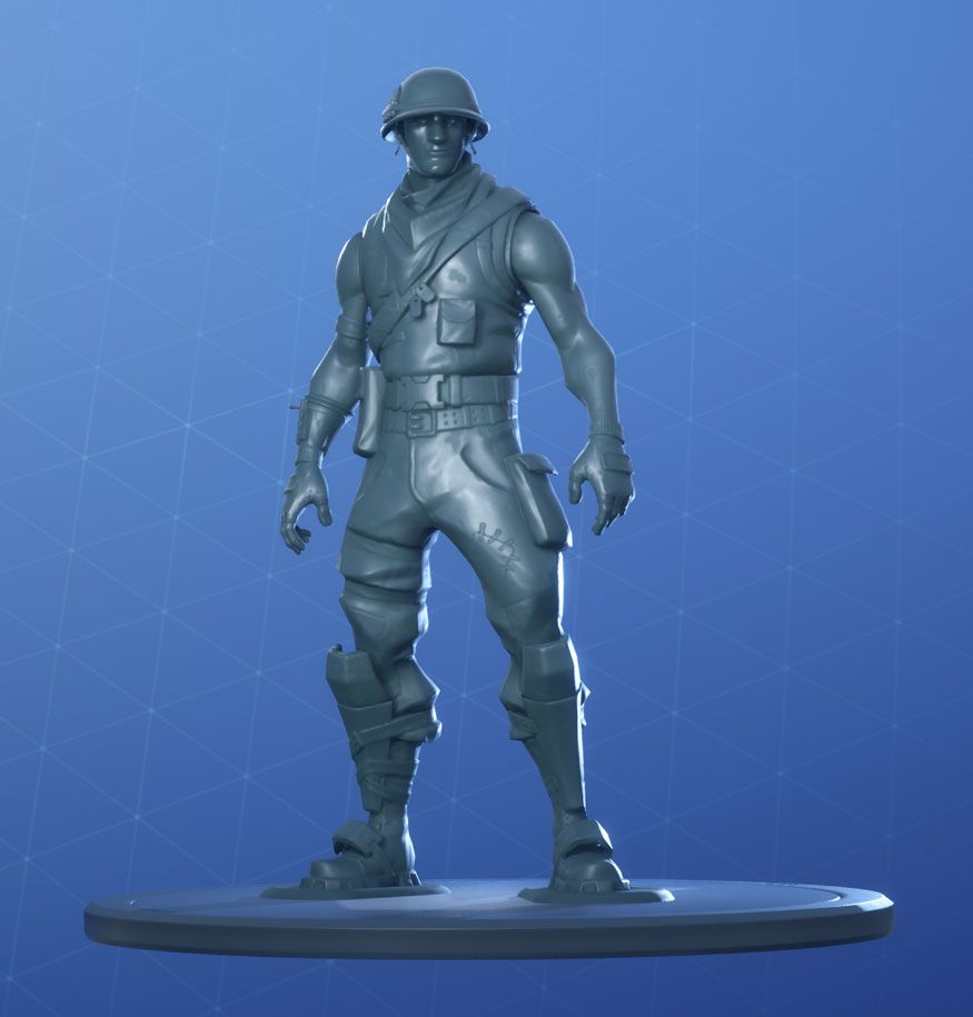 Soldato Fortnite grigio statua, 875x915 Full HD Verticale, Smartphone
