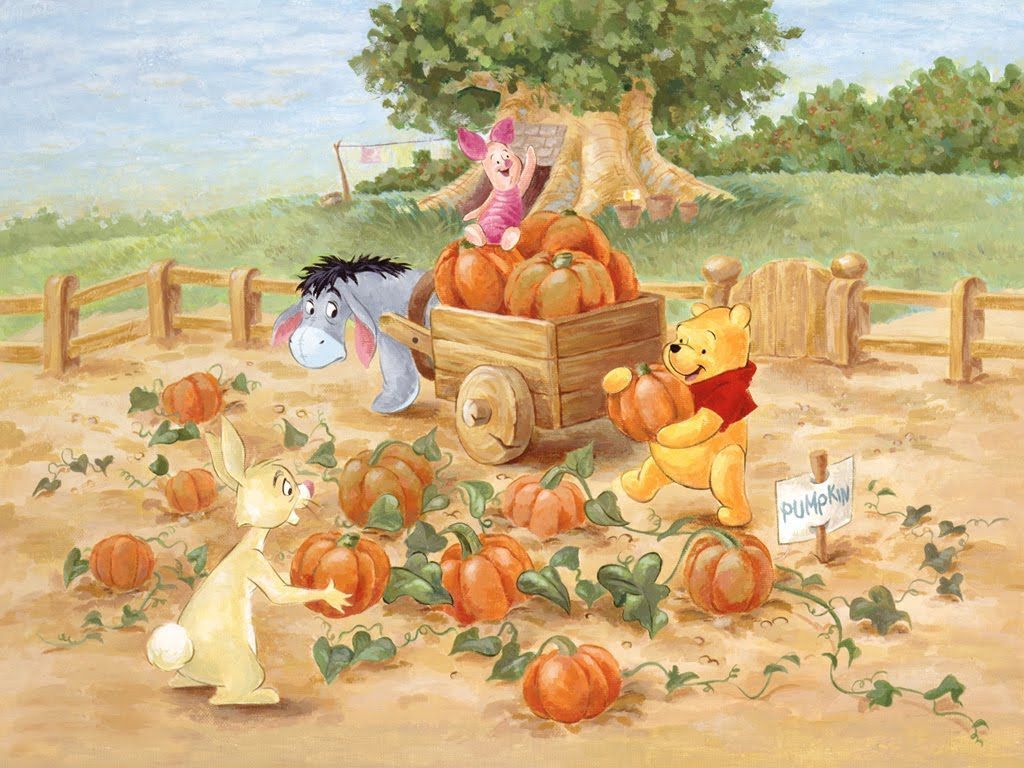 Winnie the Pooh zucche autunno, 1024x768 HD, Laptop