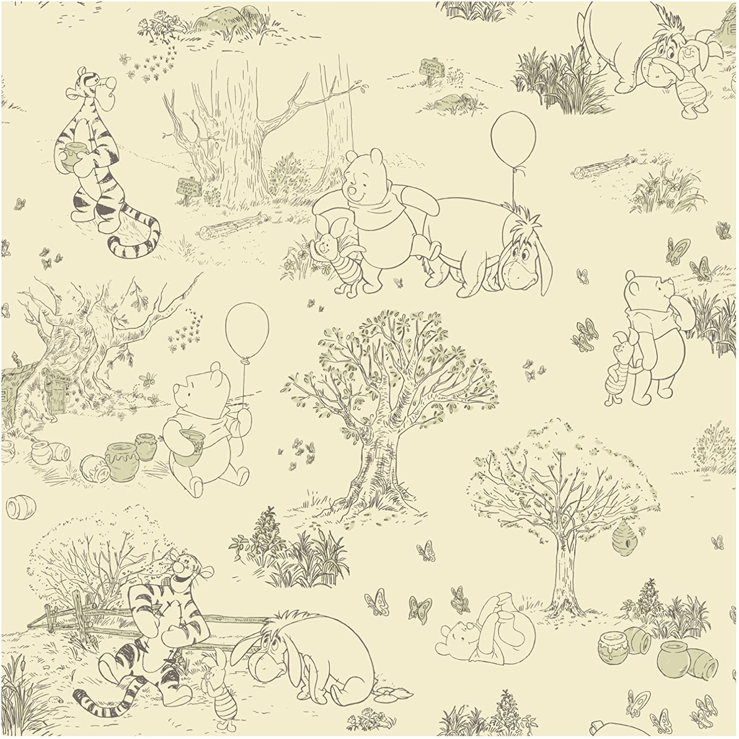 Winnie the Pooh schizzo toile, 1500x1500 HD, HP Laptop