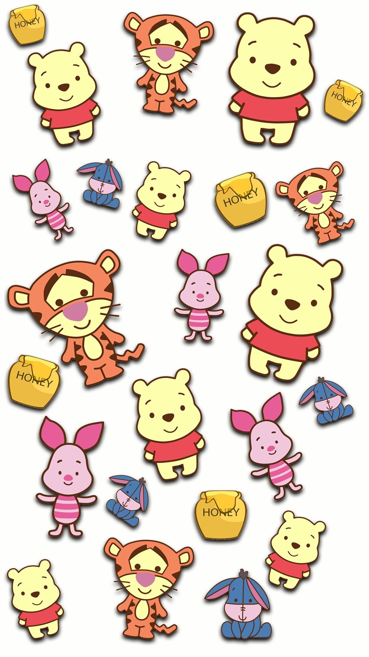 Winnie the Pooh e amici chibi, 1242x2208 Full HD Verticale, iPhone